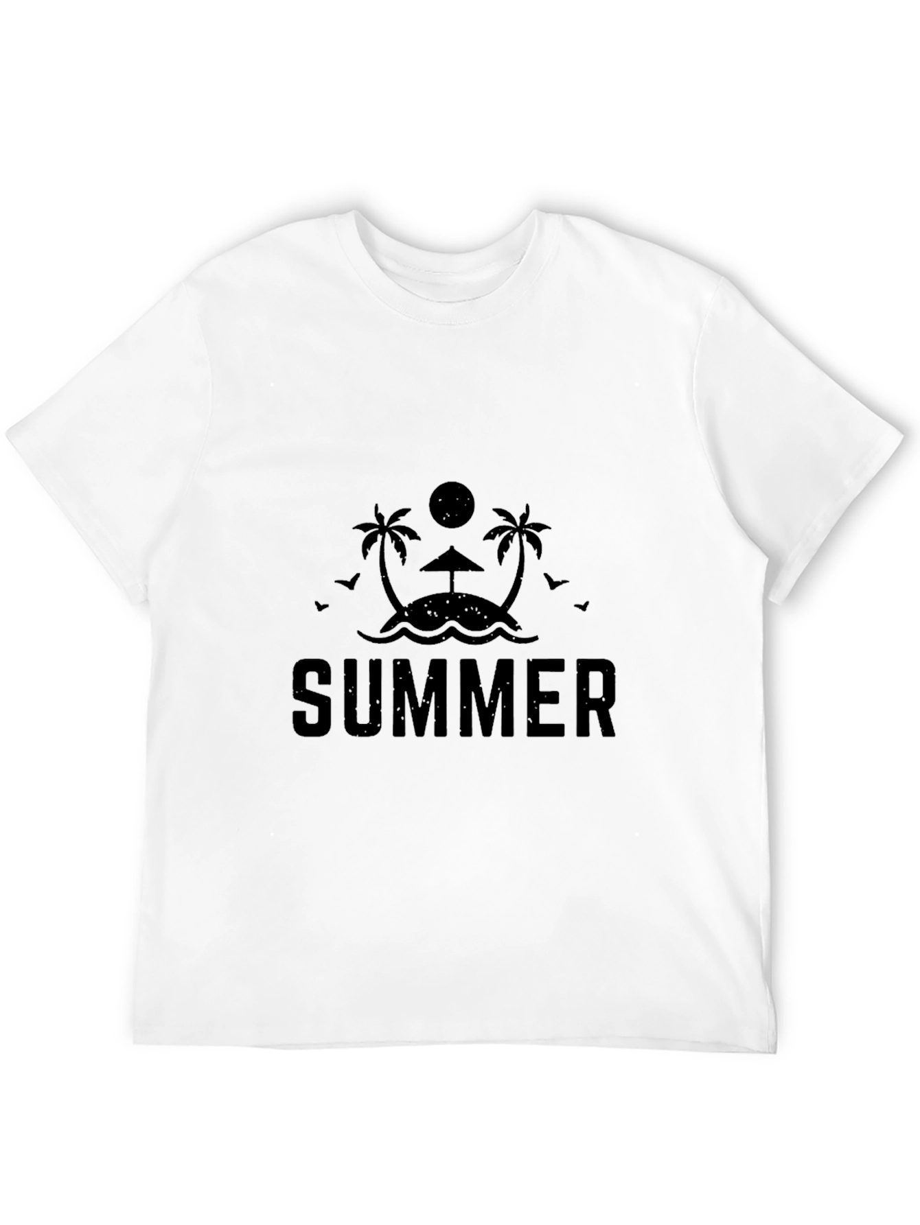 Summer Beach Graphic T-Shirt - Classic Black