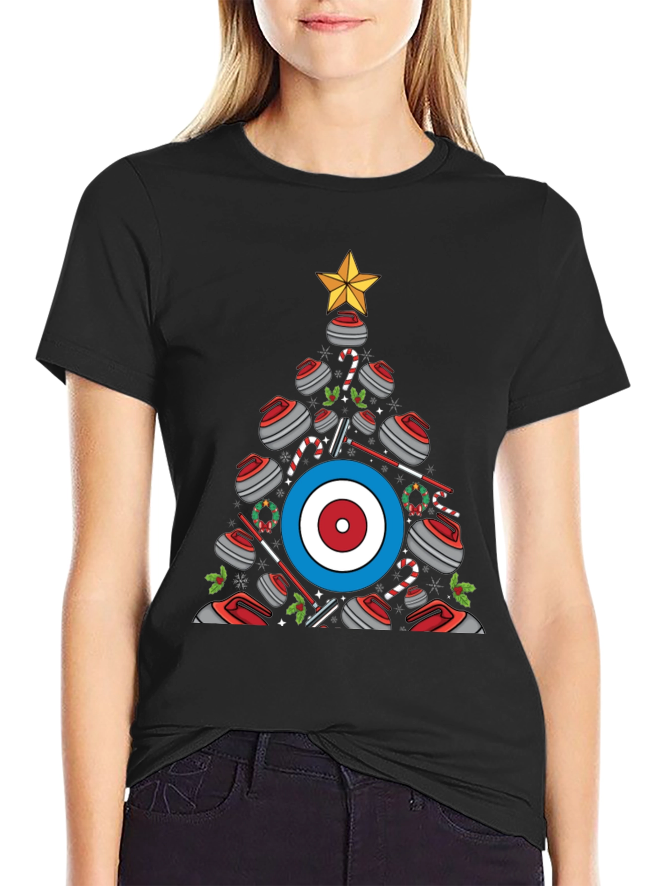 Curling Christmas Tree T-Shirt