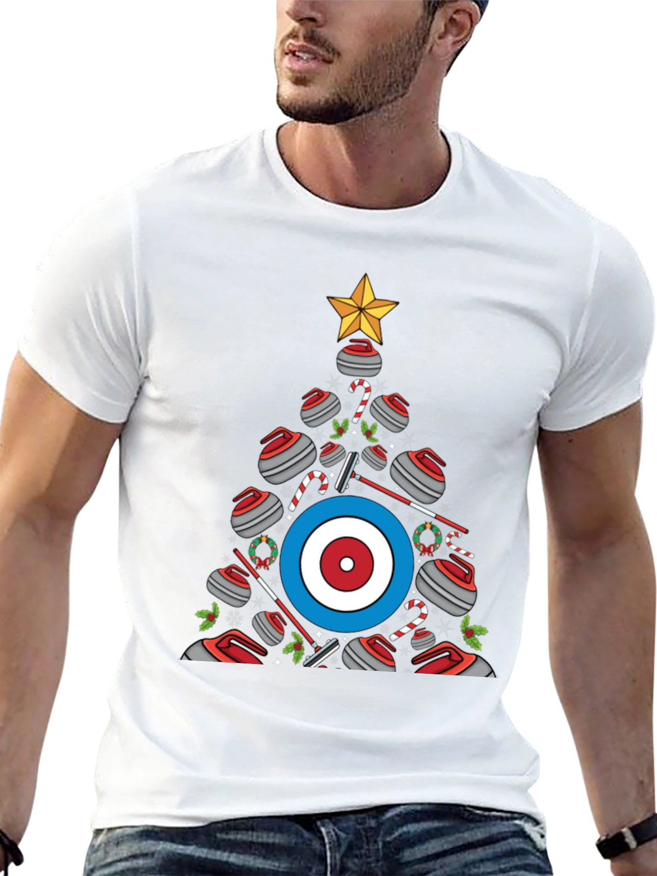 Curling Christmas Tree T-Shirt