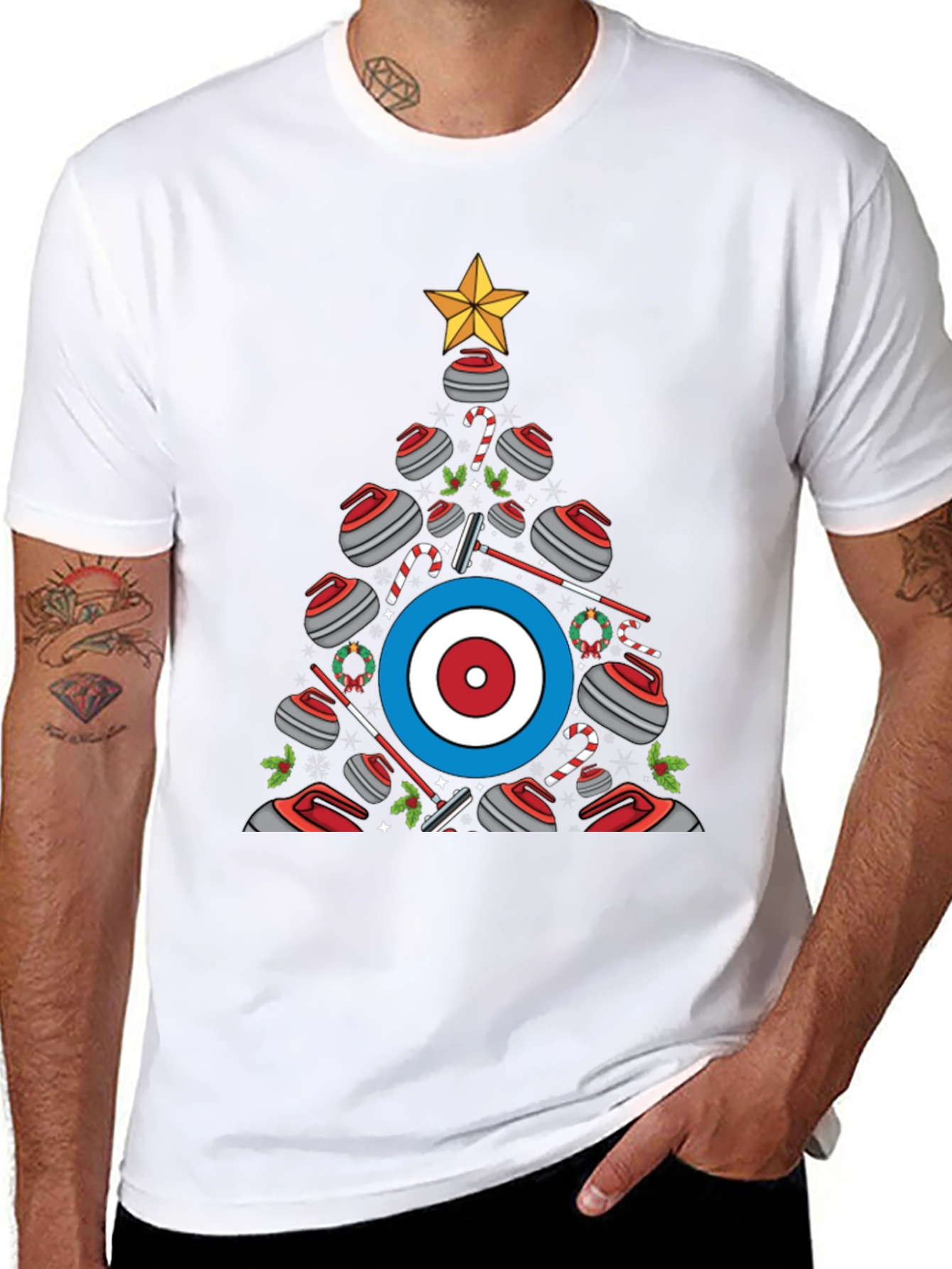 Curling Christmas Tree T-Shirt