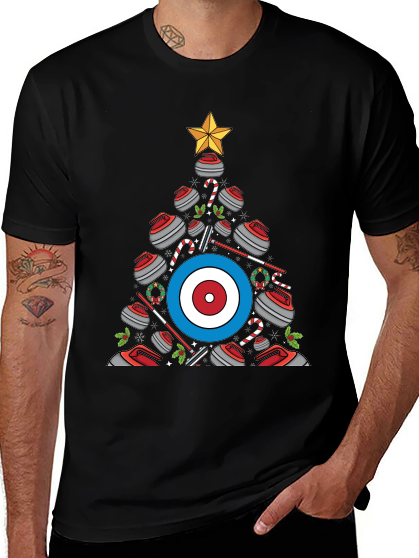 Curling Christmas Tree T-Shirt