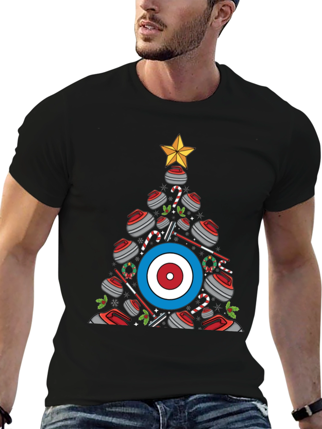 Curling Christmas Tree T-Shirt