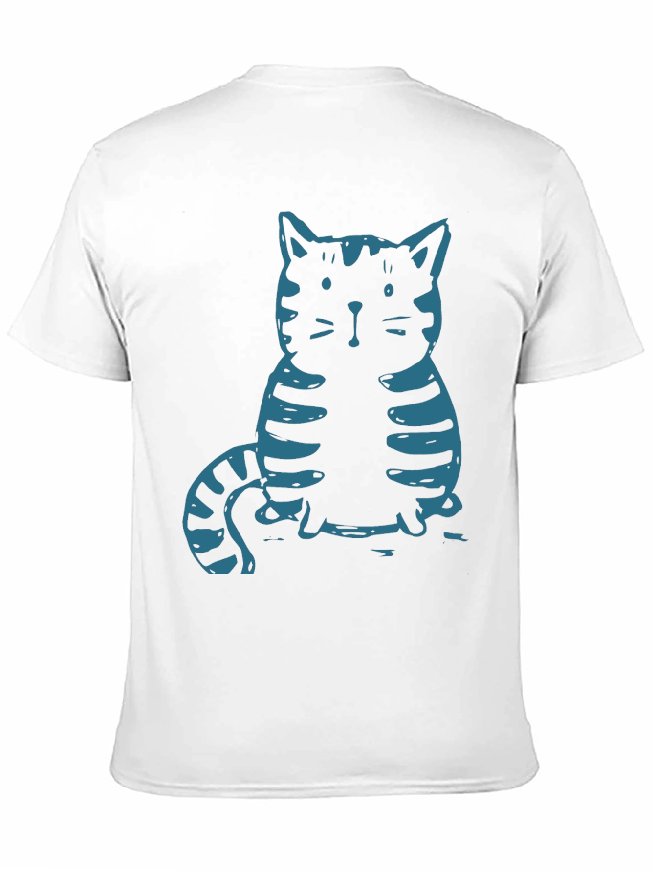 Cat Graphic Tee - Black Cotton T-Shirt