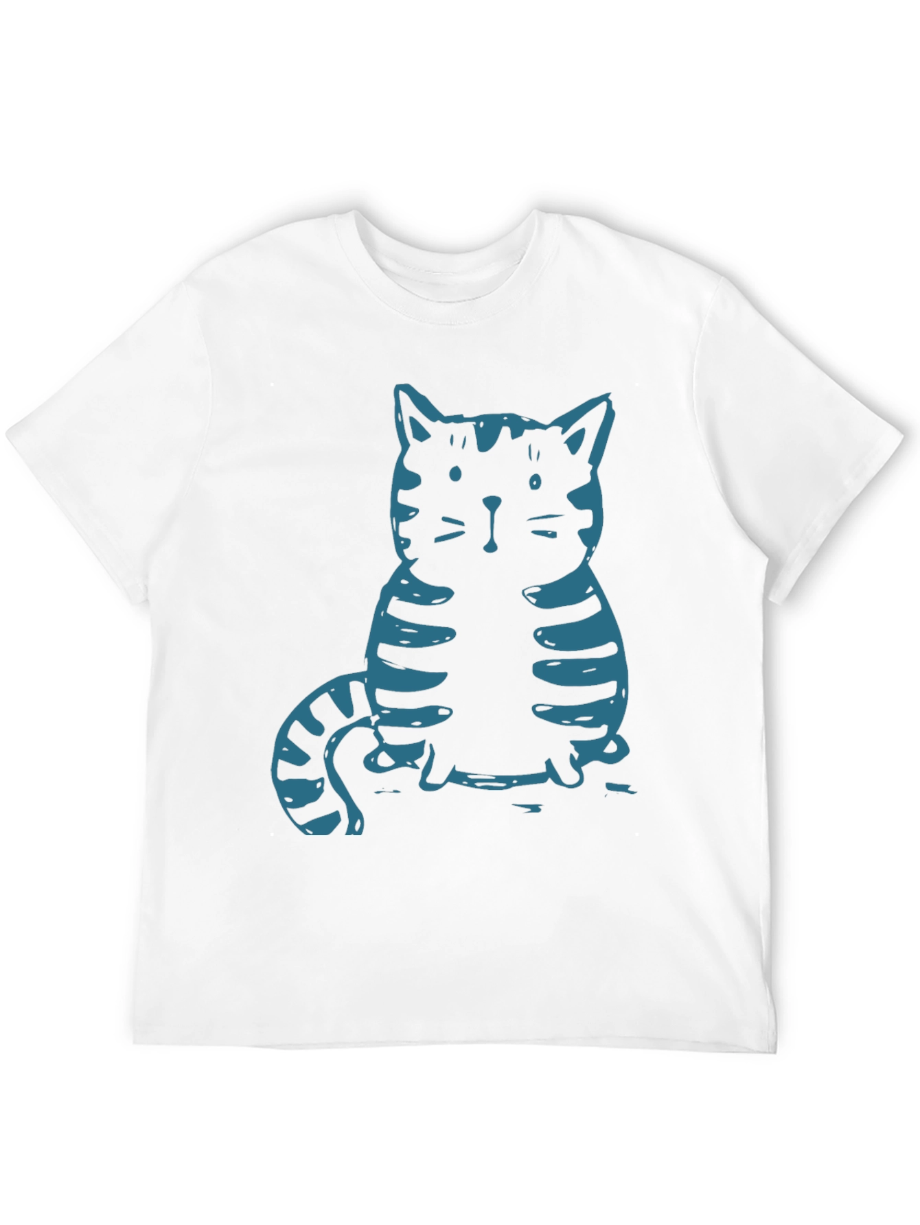 Cat Graphic Tee - Black Cotton T-Shirt