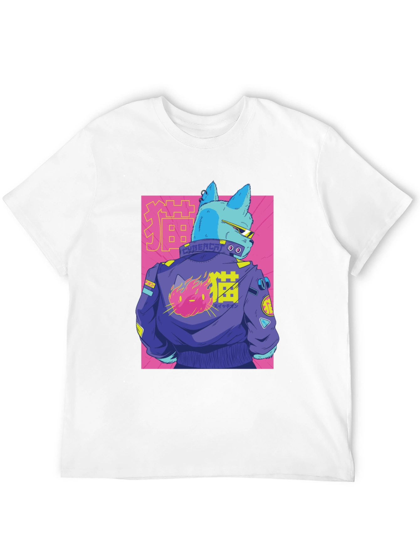 Cybercat Graphic Tee - Stylish Anime T-Shirt