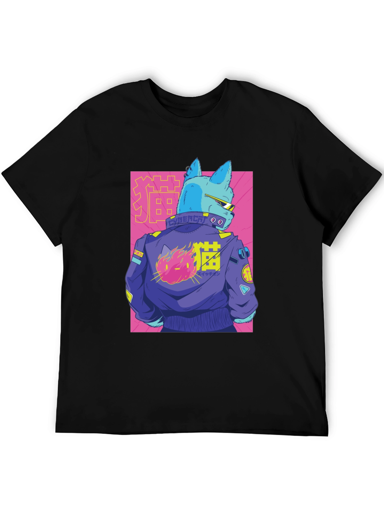 Cybercat Graphic Tee - Stylish Anime T-Shirt