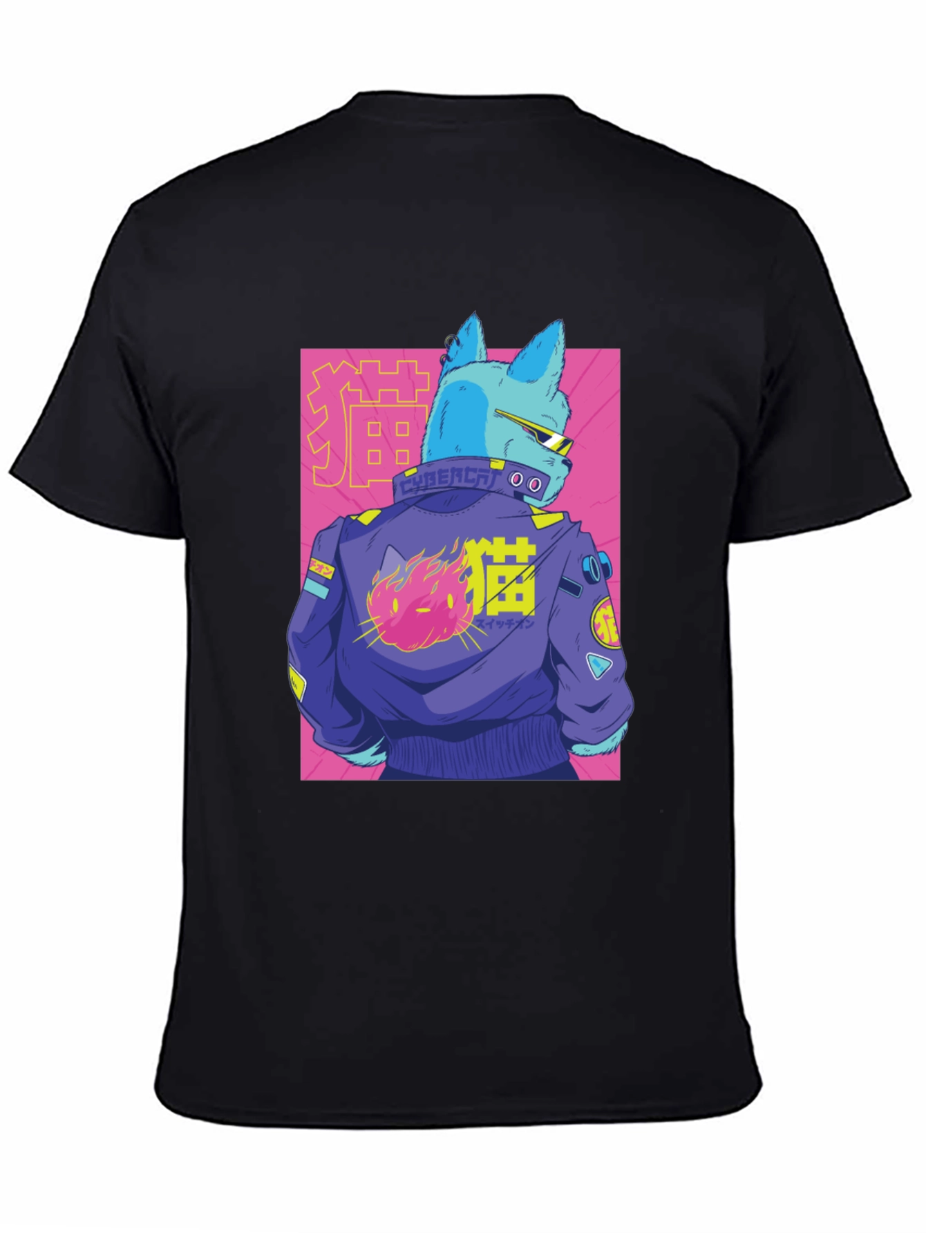 Cybercat Graphic Tee - Stylish Anime T-Shirt