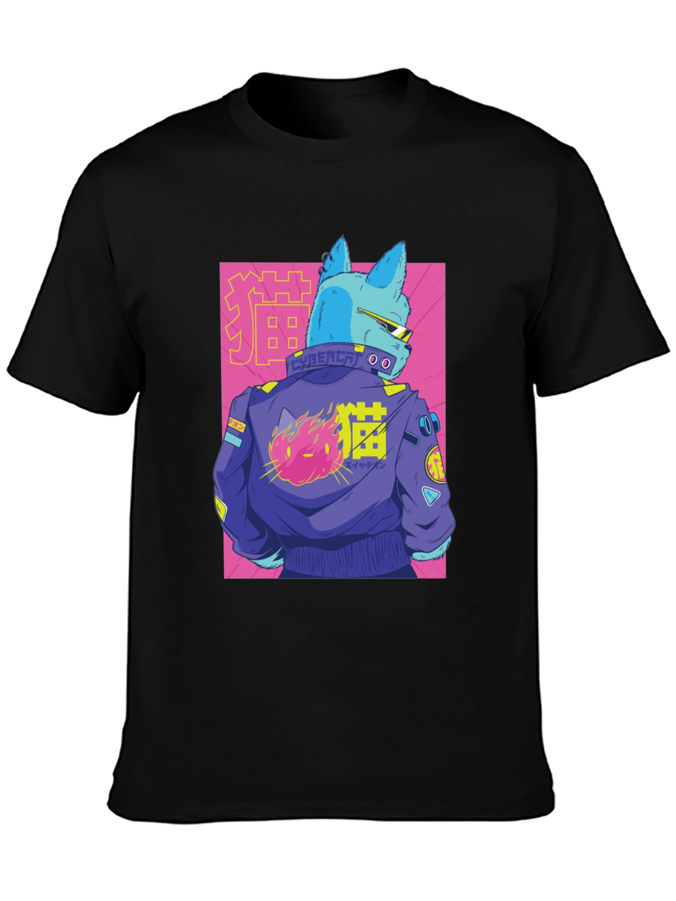 Cybercat Graphic Tee - Stylish Anime T-Shirt