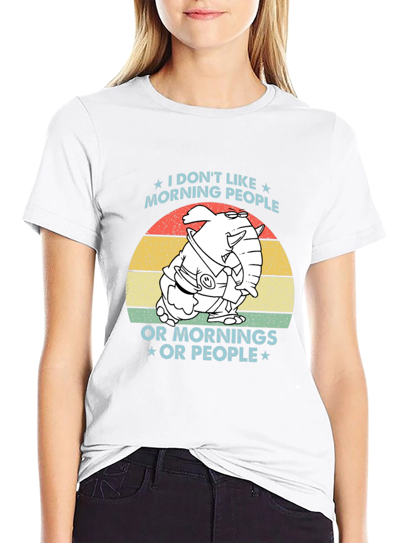 Funny I Dont Like Morning People Graphic Tee