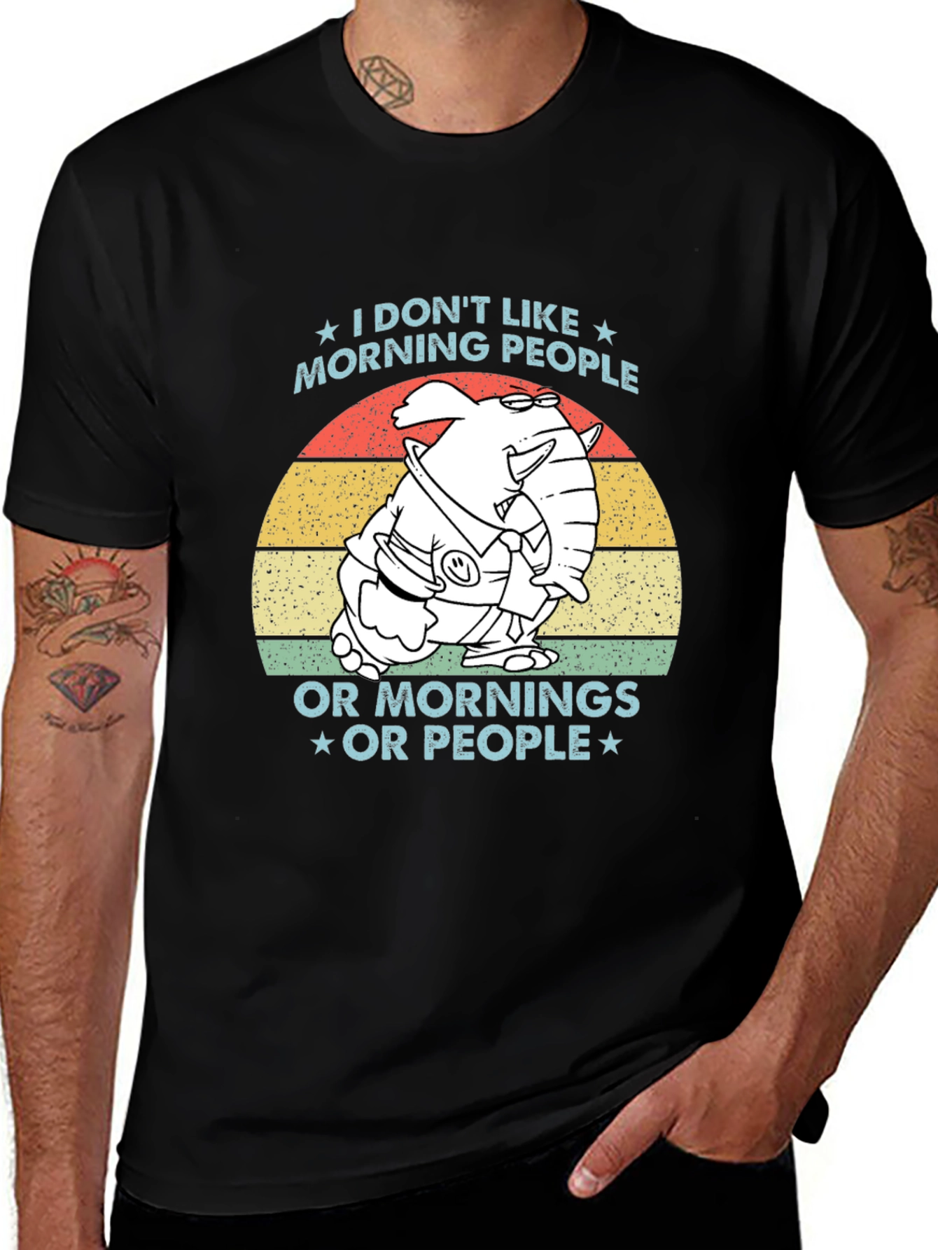 Funny I Dont Like Morning People Graphic Tee