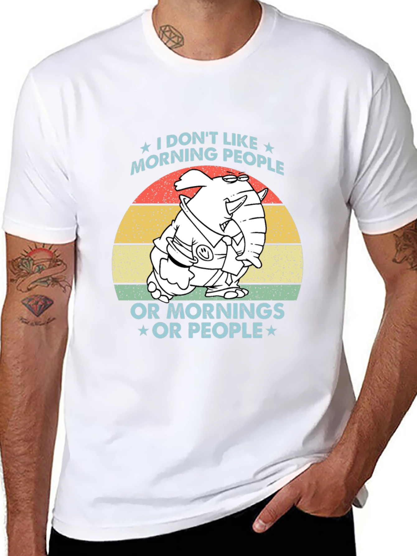 Funny I Dont Like Morning People Graphic Tee