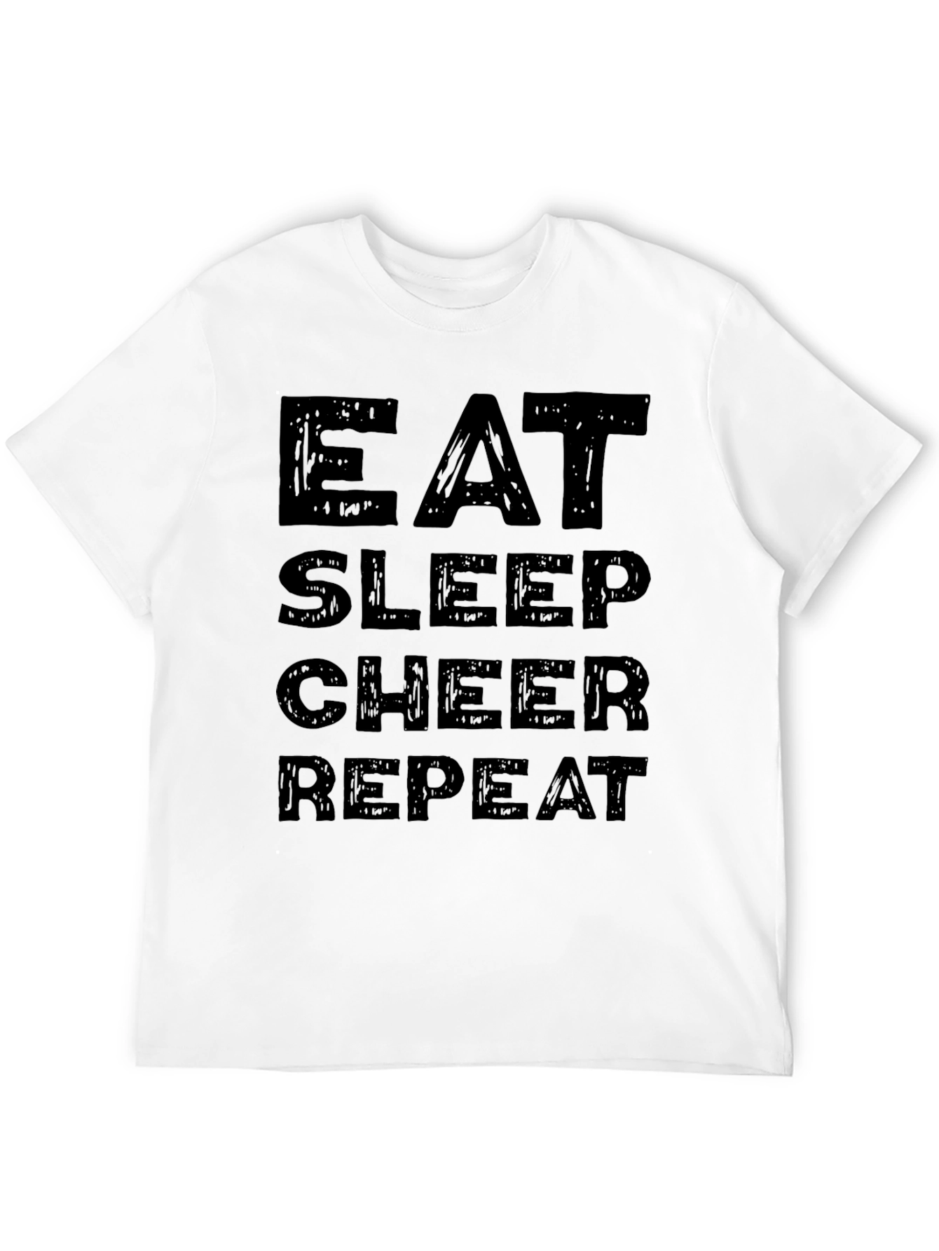 Eat Sleep Cheer Repeat Black Graphic Tee Shirt