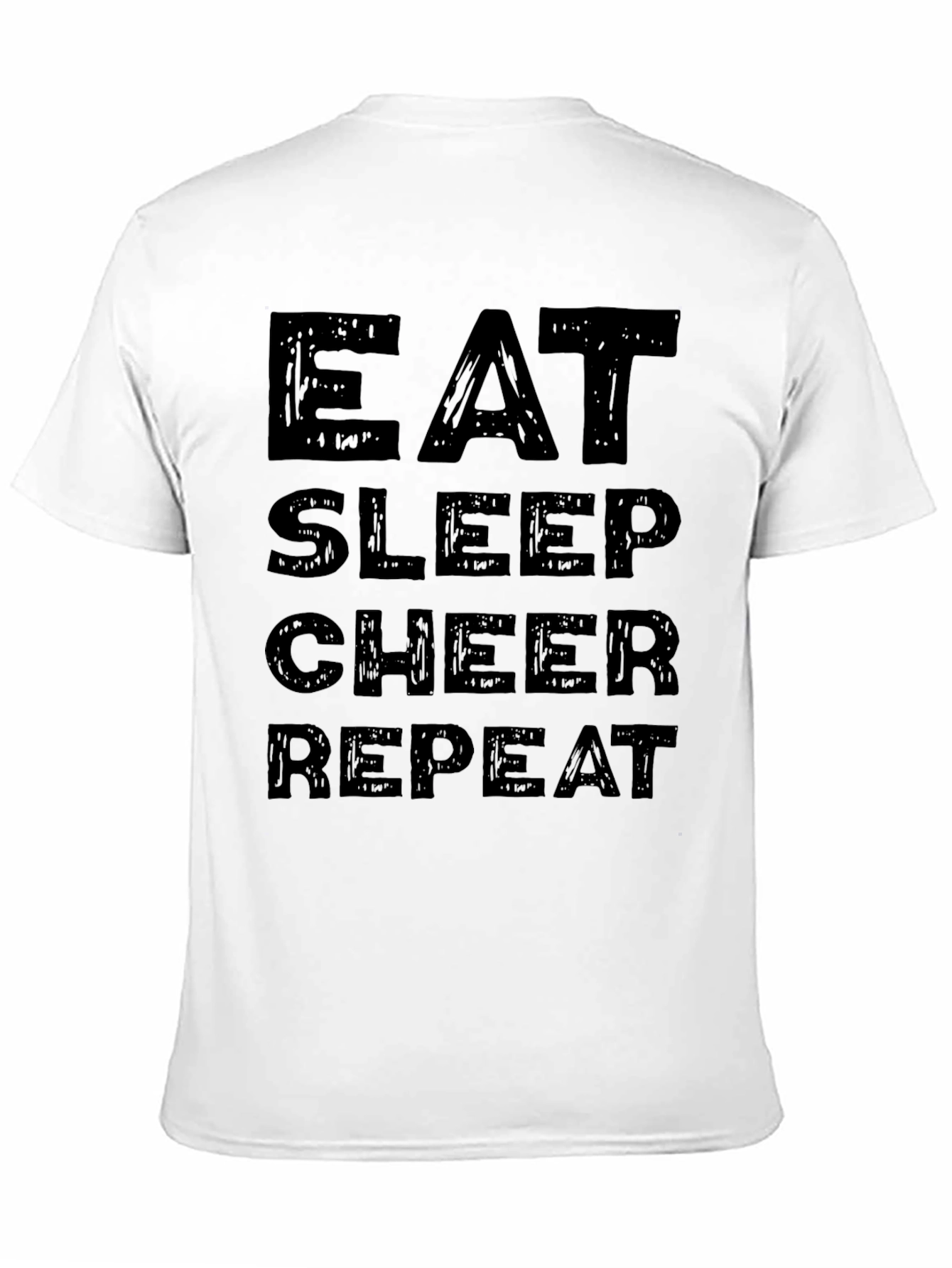 Eat Sleep Cheer Repeat Black Graphic Tee Shirt