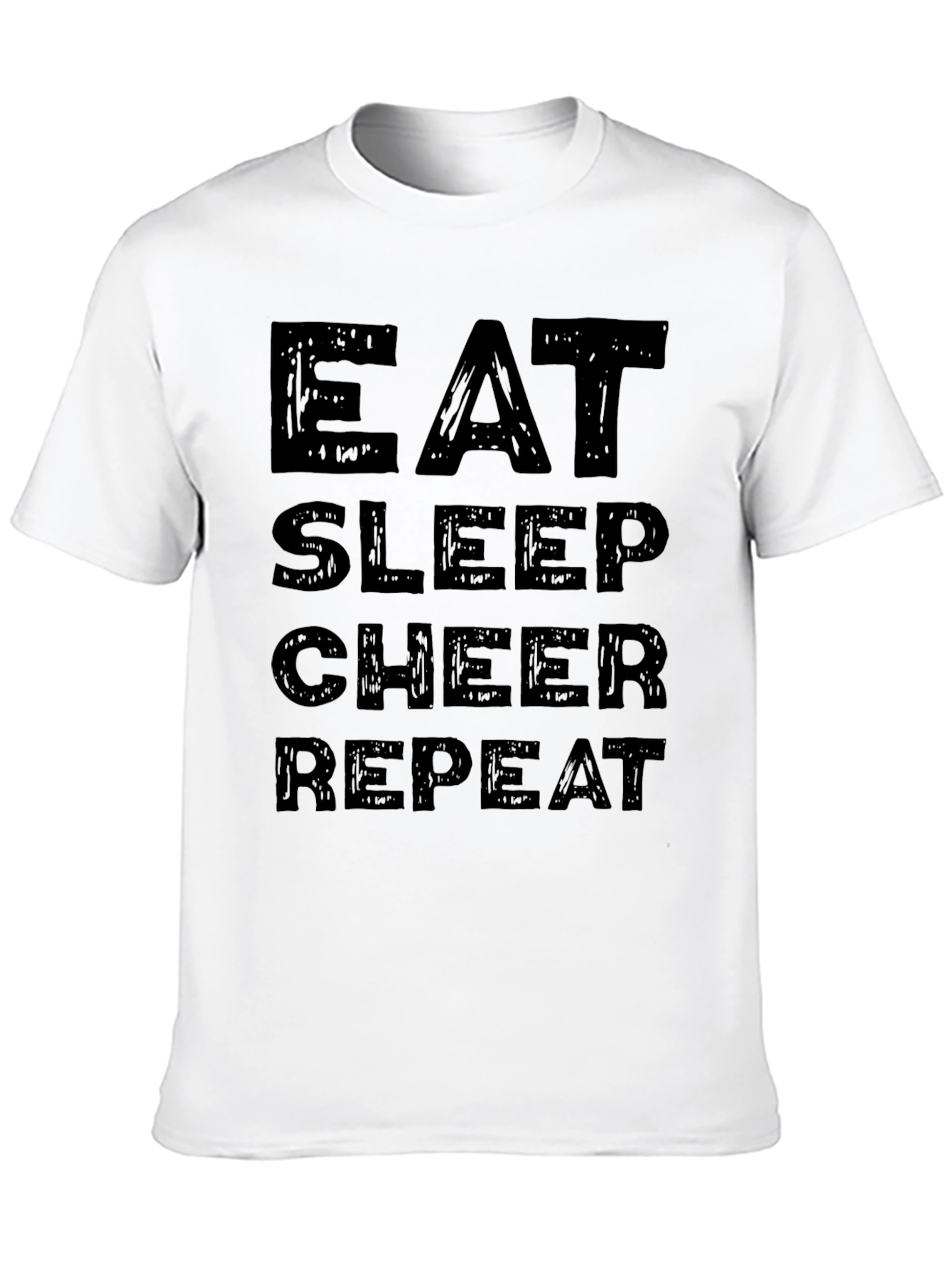 Eat Sleep Cheer Repeat Black Graphic Tee Shirt