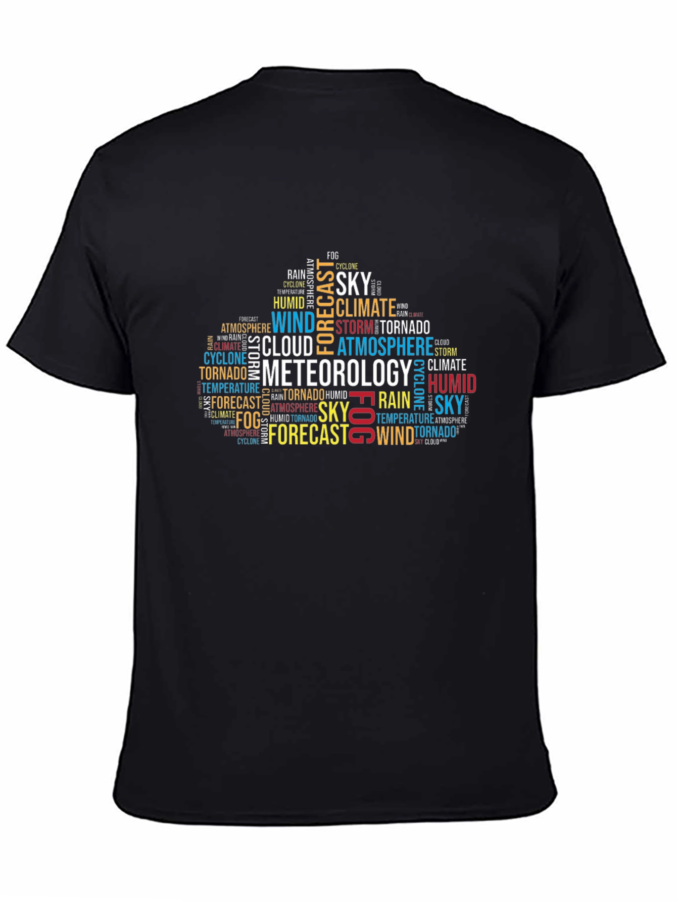 Meteorology Word Cloud Black T-Shirt