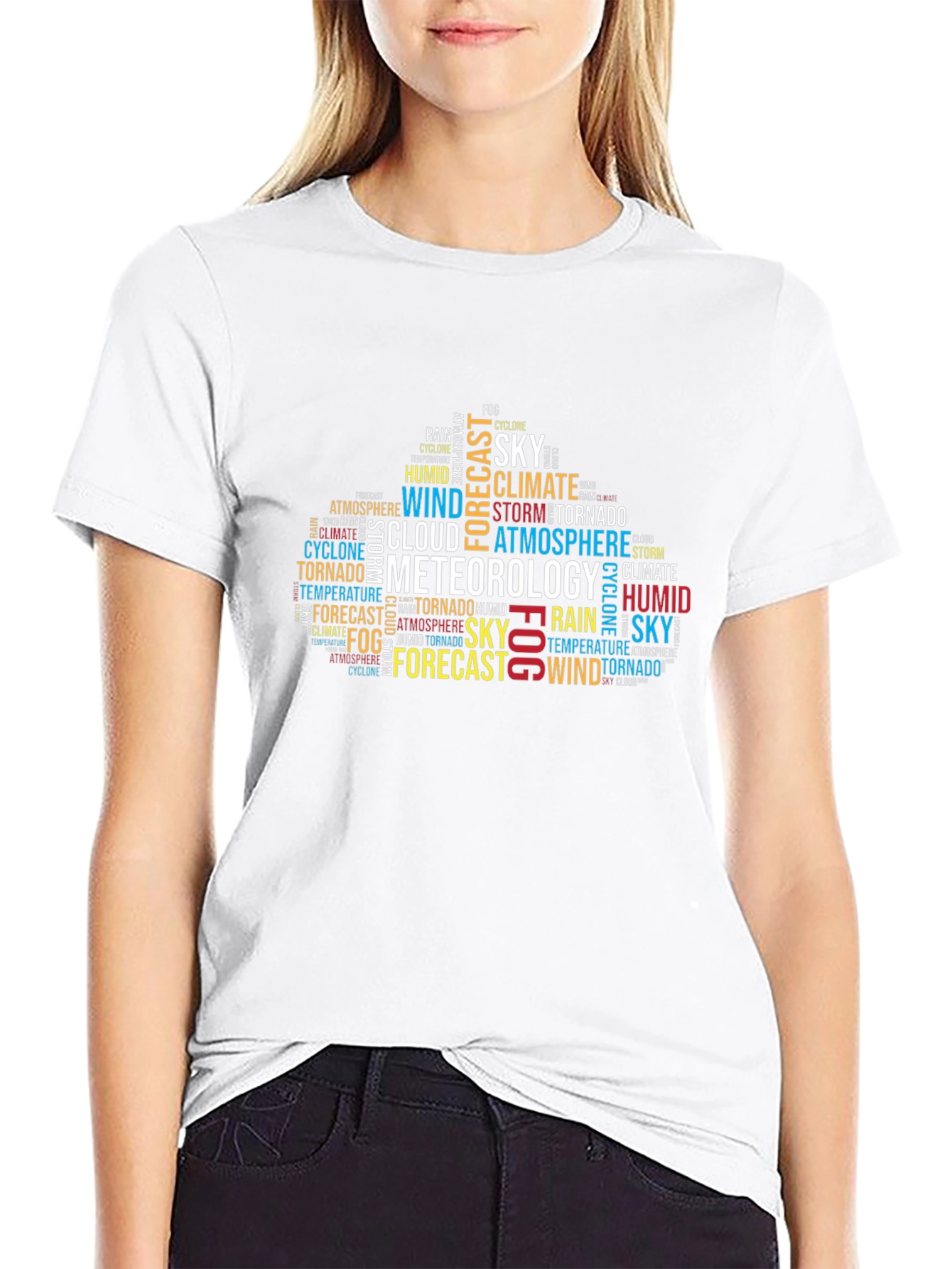 Meteorology Word Cloud Black T-Shirt