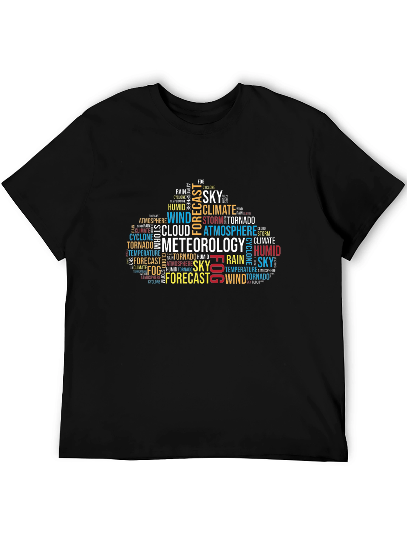 Meteorology Word Cloud Black T-Shirt