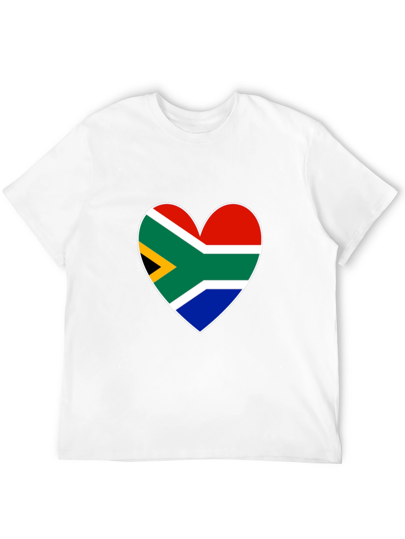 South Africa Flag Heart Graphic Tee - Black