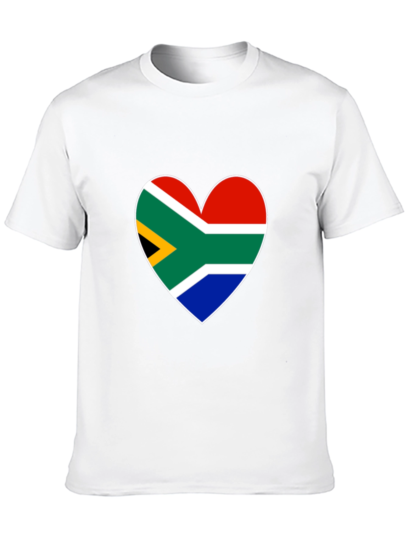 South Africa Flag Heart Graphic Tee - Black