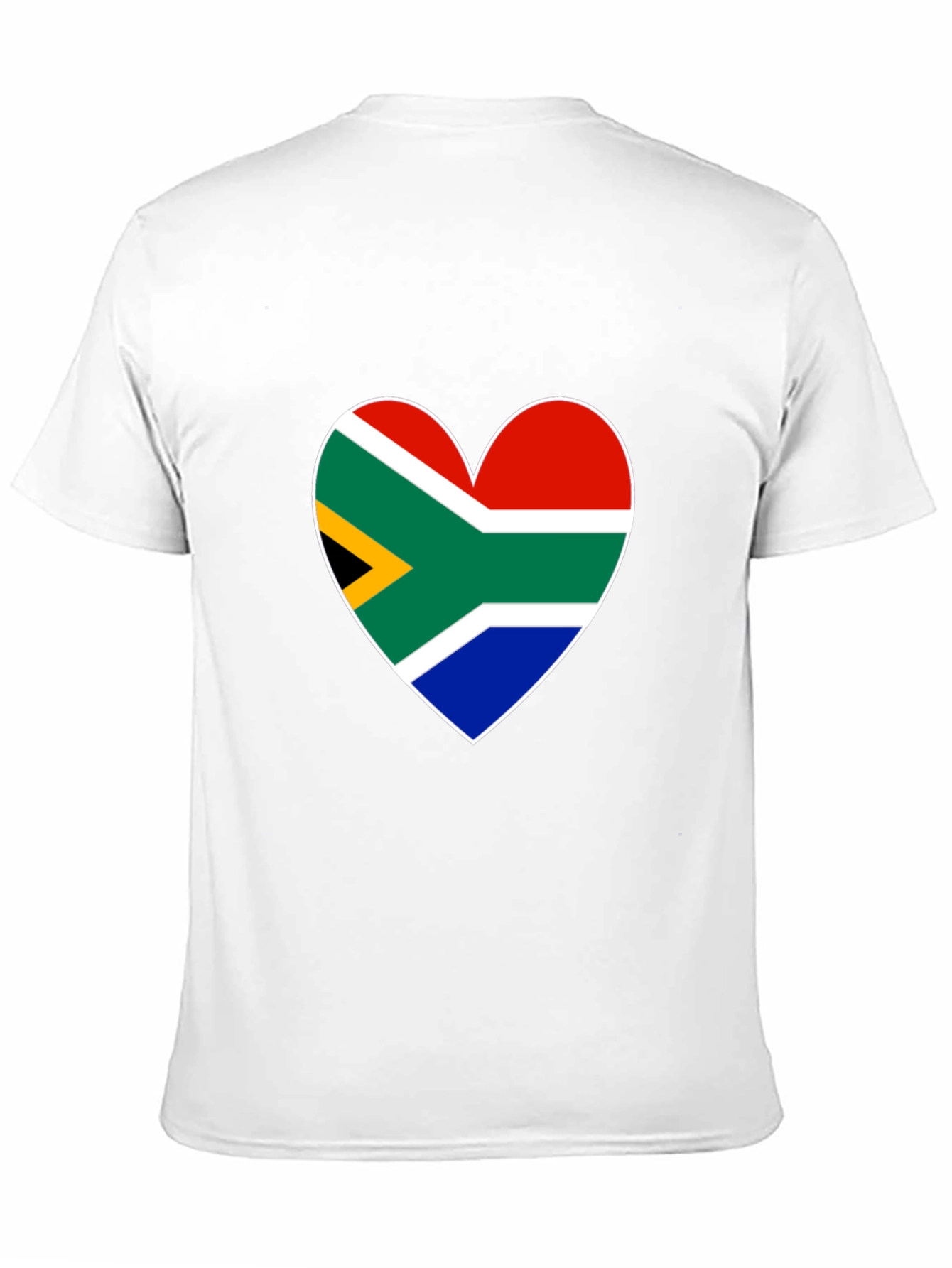South Africa Flag Heart Graphic Tee - Black