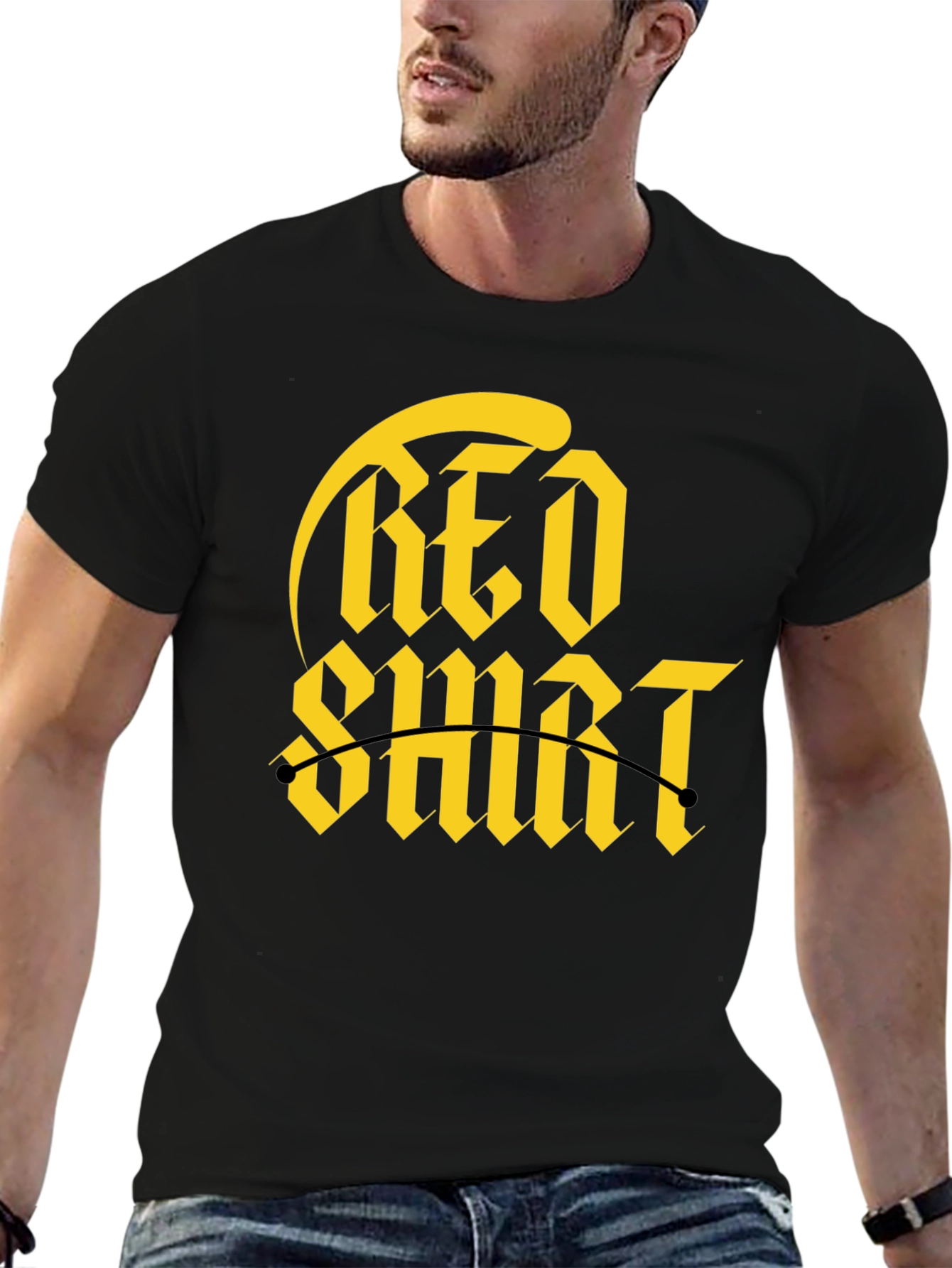 Red Shirt Gold Graphic Tee