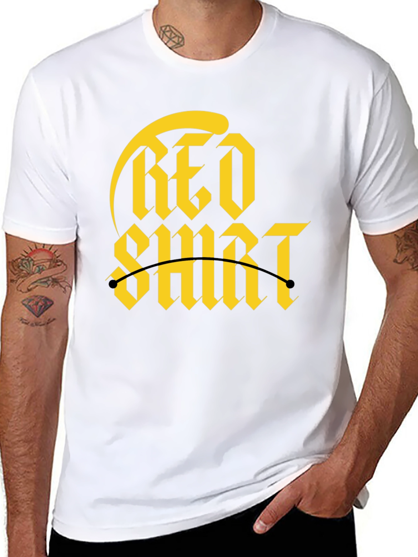Red Shirt Gold Graphic Tee