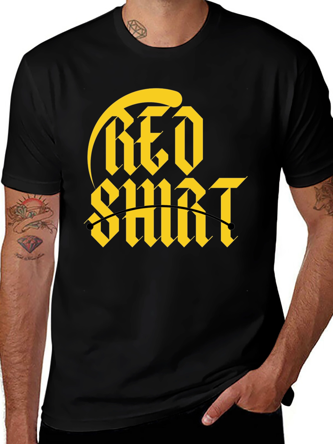Red Shirt Gold Graphic Tee