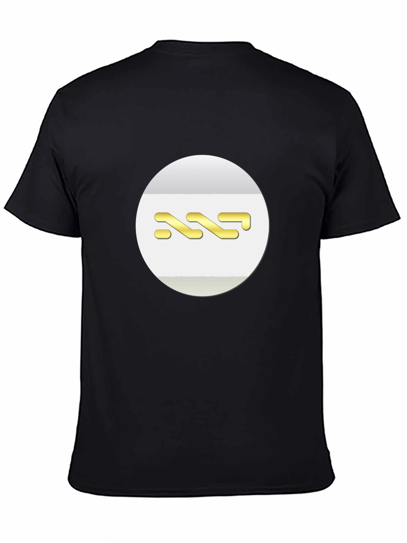 Stylish Black Tee with Abstract Gold Design