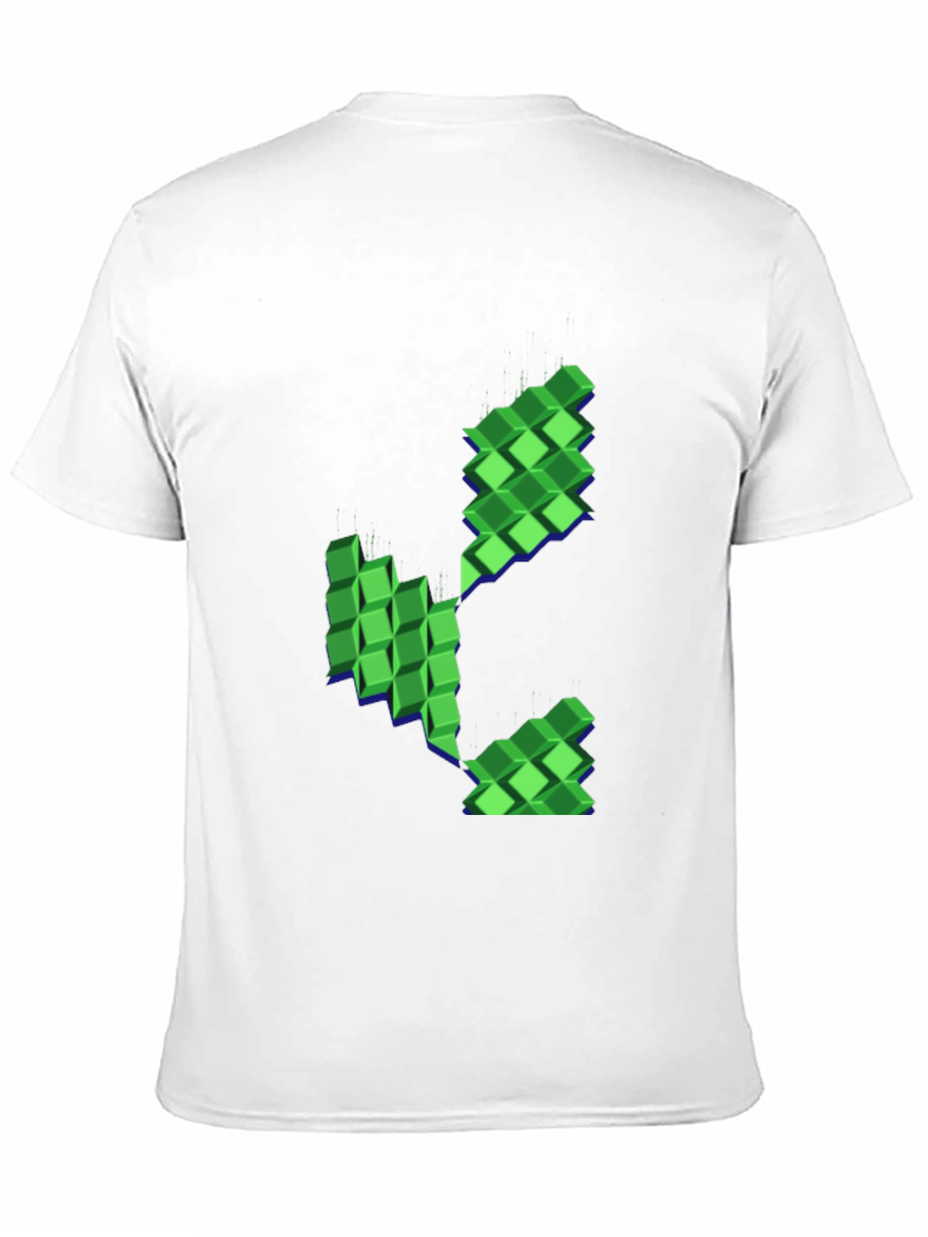 Pixelated Plant Graphic Black T-Shirt