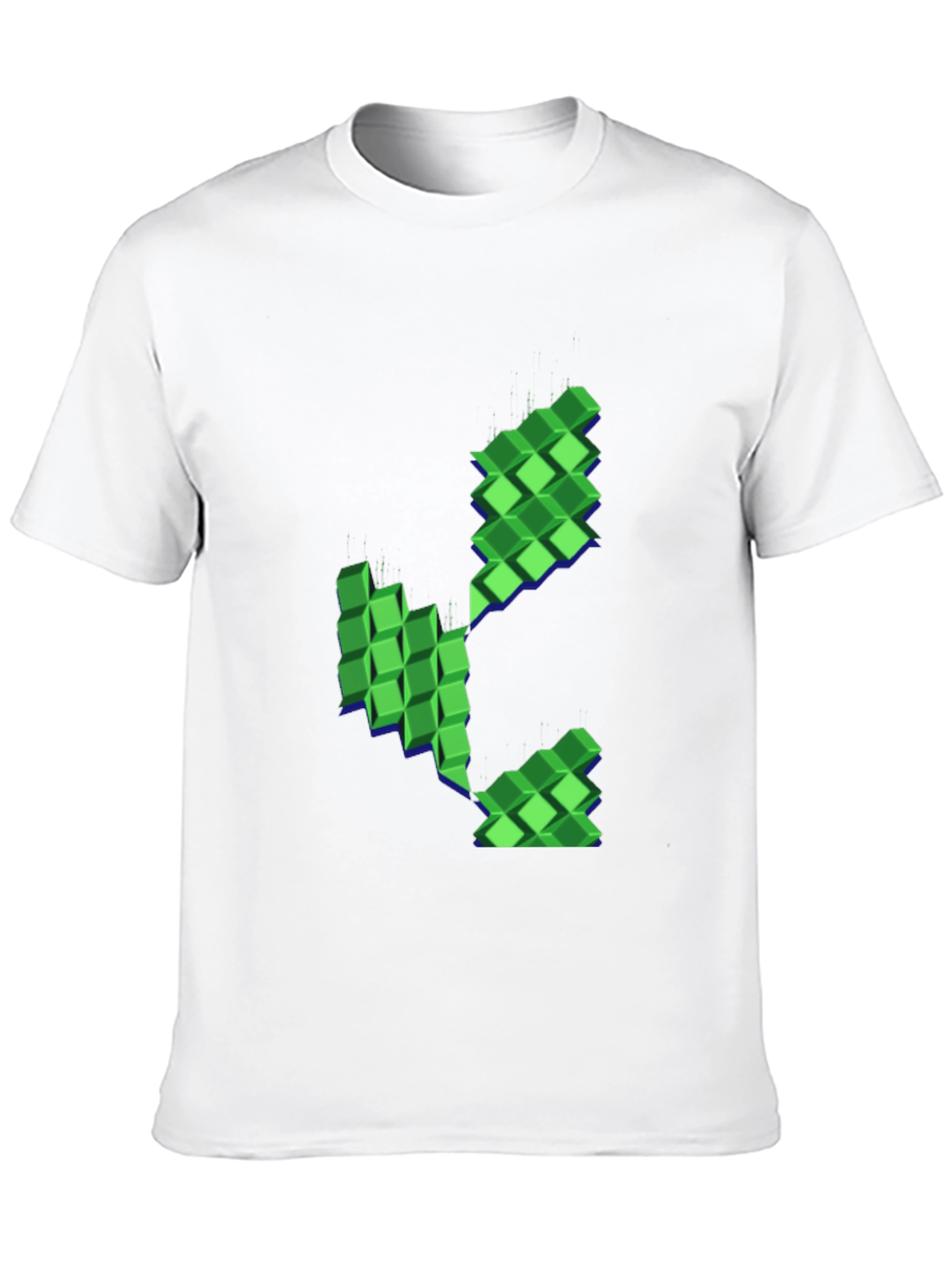 Pixelated Plant Graphic Black T-Shirt