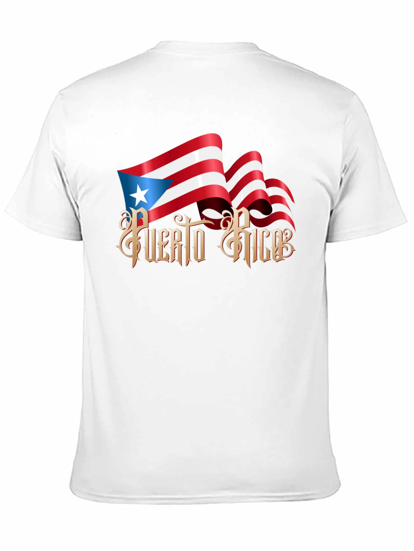 Puerto Rico Flag Graphic T-Shirt - Black