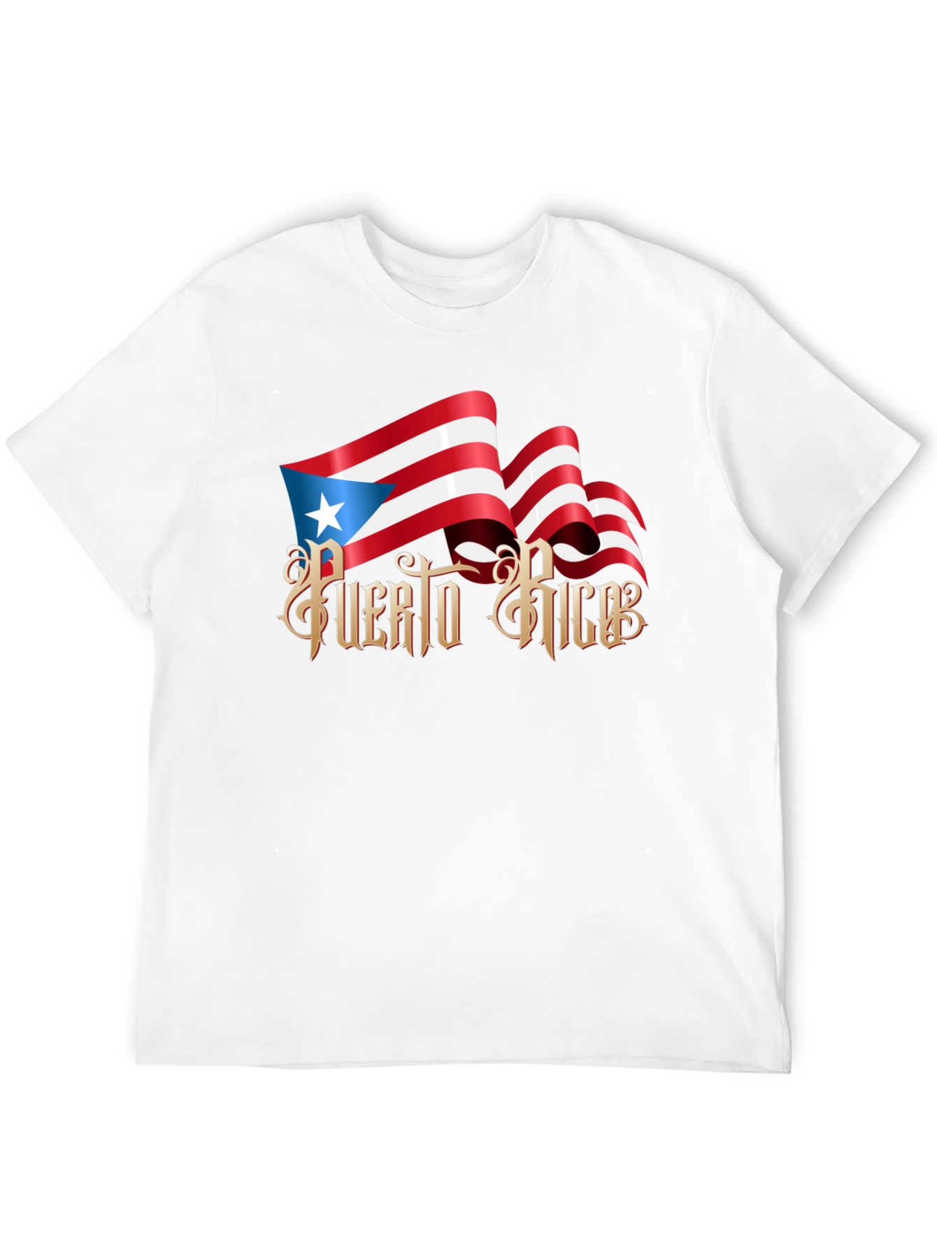 Puerto Rico Flag Graphic T-Shirt - Black