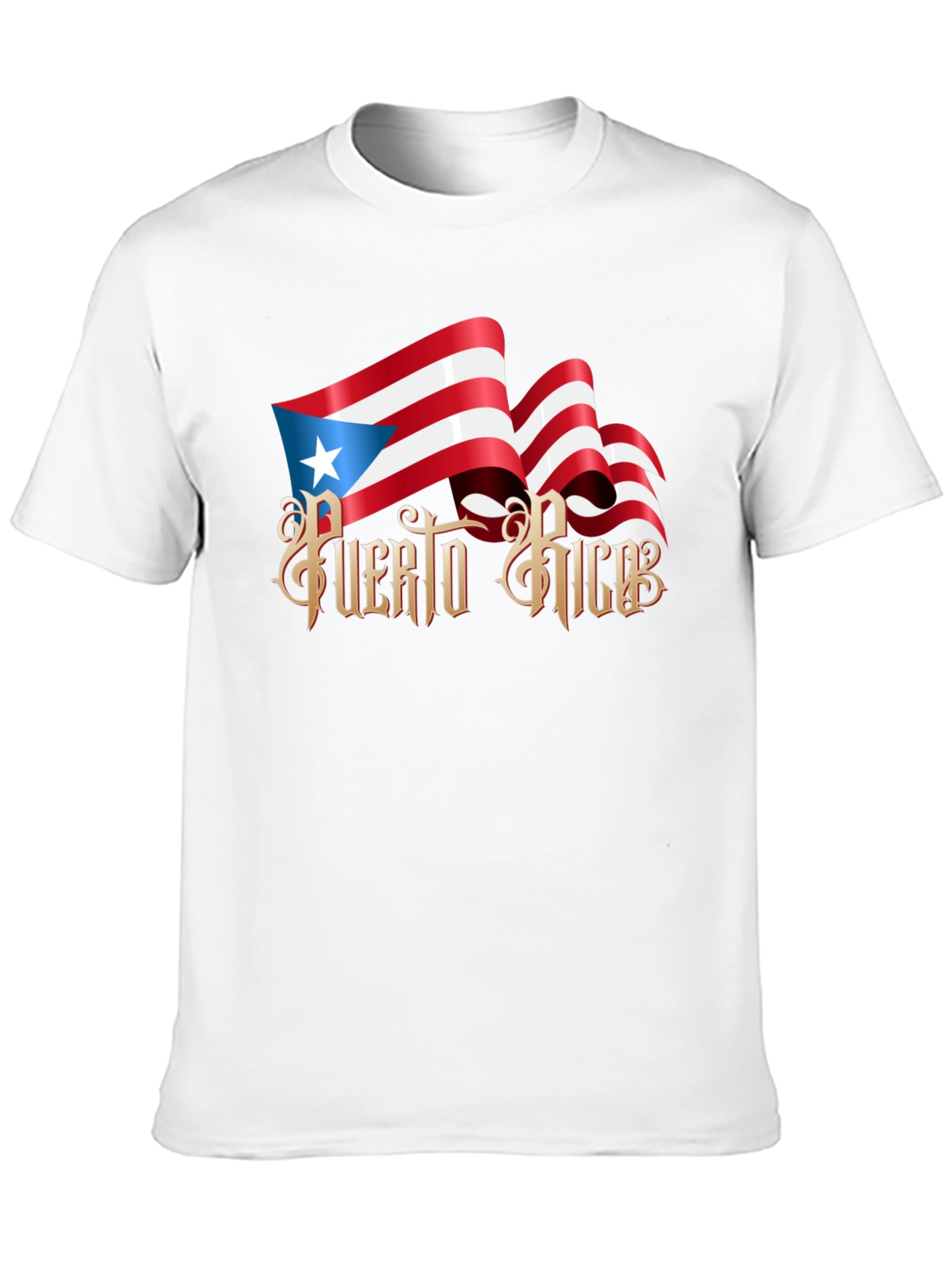 Puerto Rico Flag Graphic T-Shirt - Black