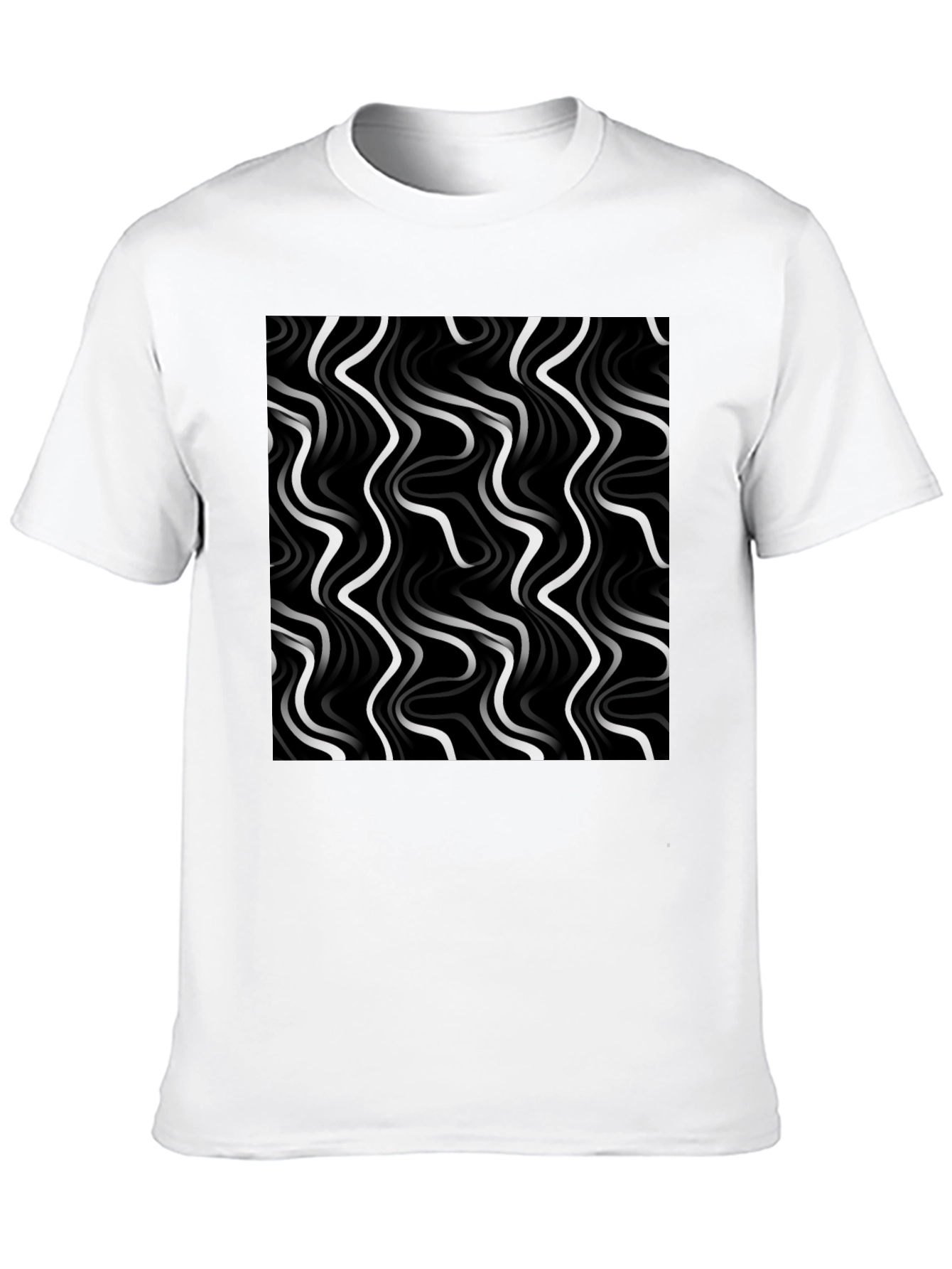 Abstract Wave Pattern T-Shirt - Stylish Mens Tee