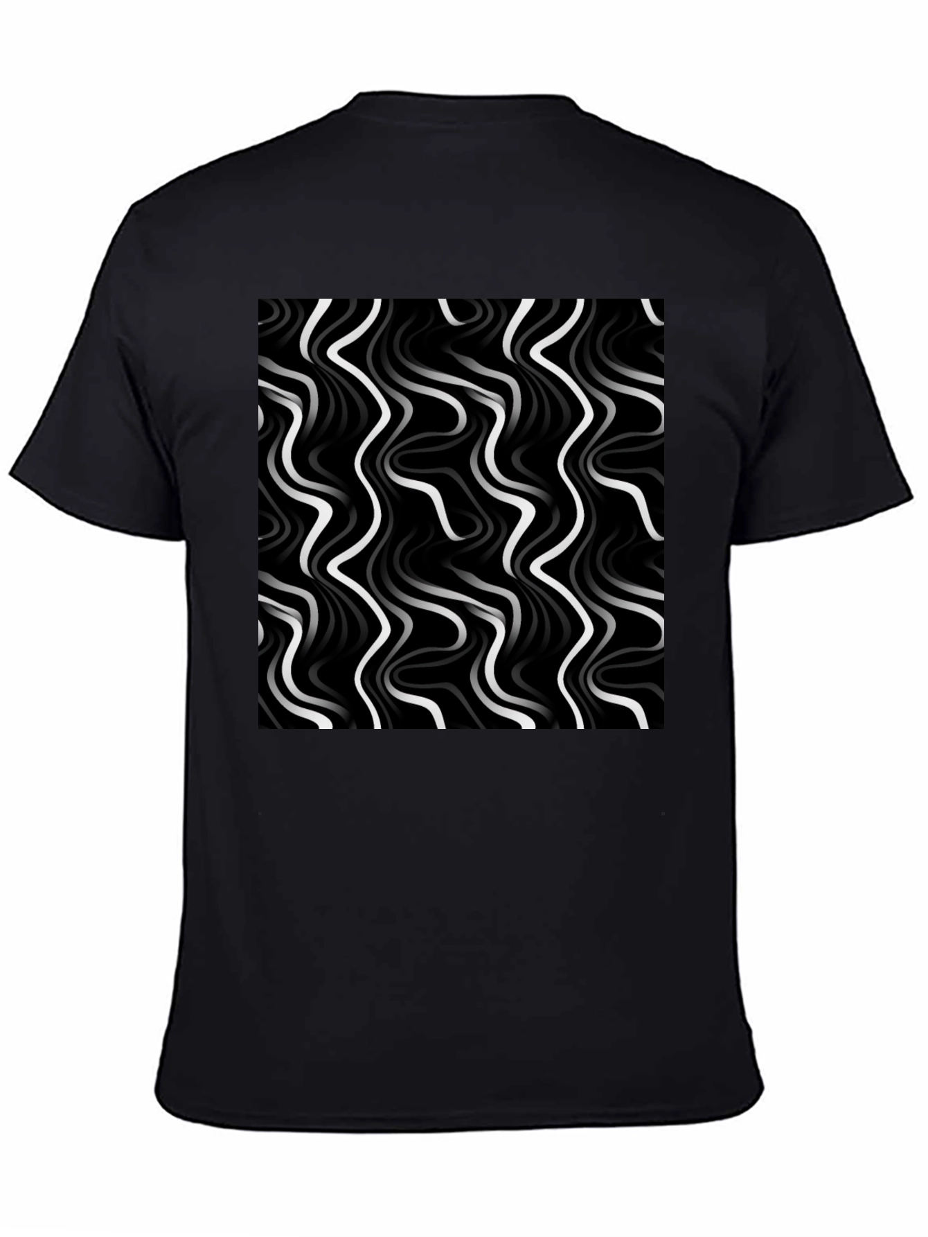 Abstract Wave Pattern T-Shirt - Stylish Mens Tee