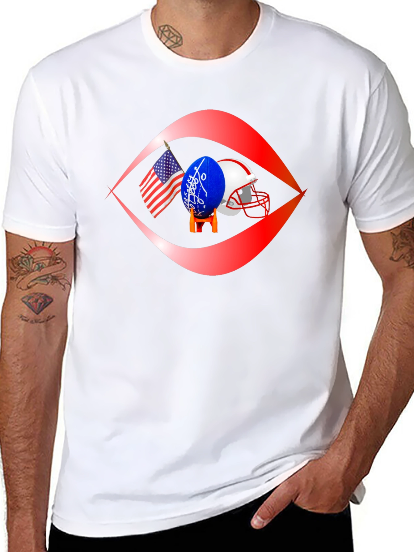 Patriotic Football Graphic T-Shirt