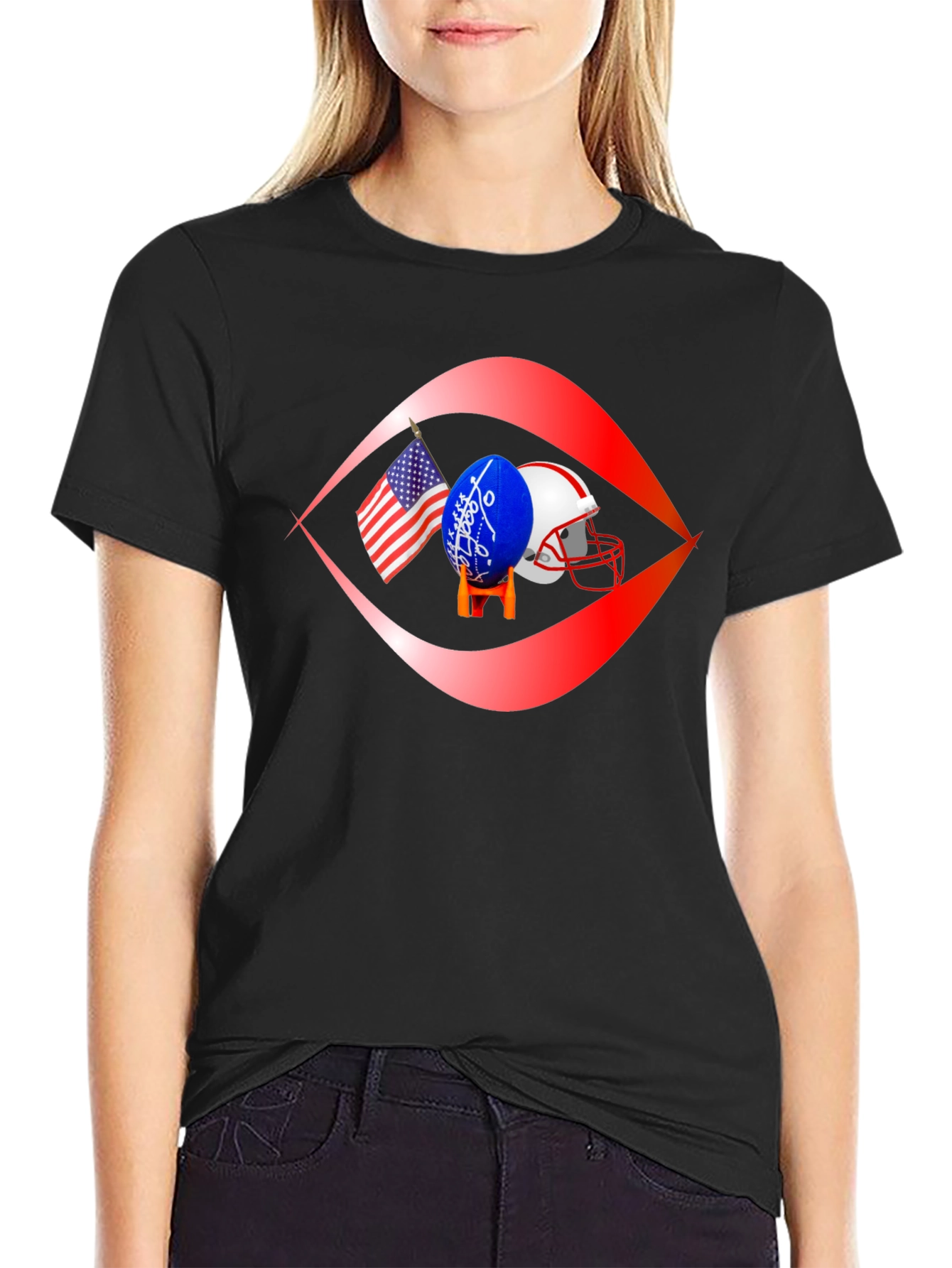 Patriotic Football Graphic T-Shirt