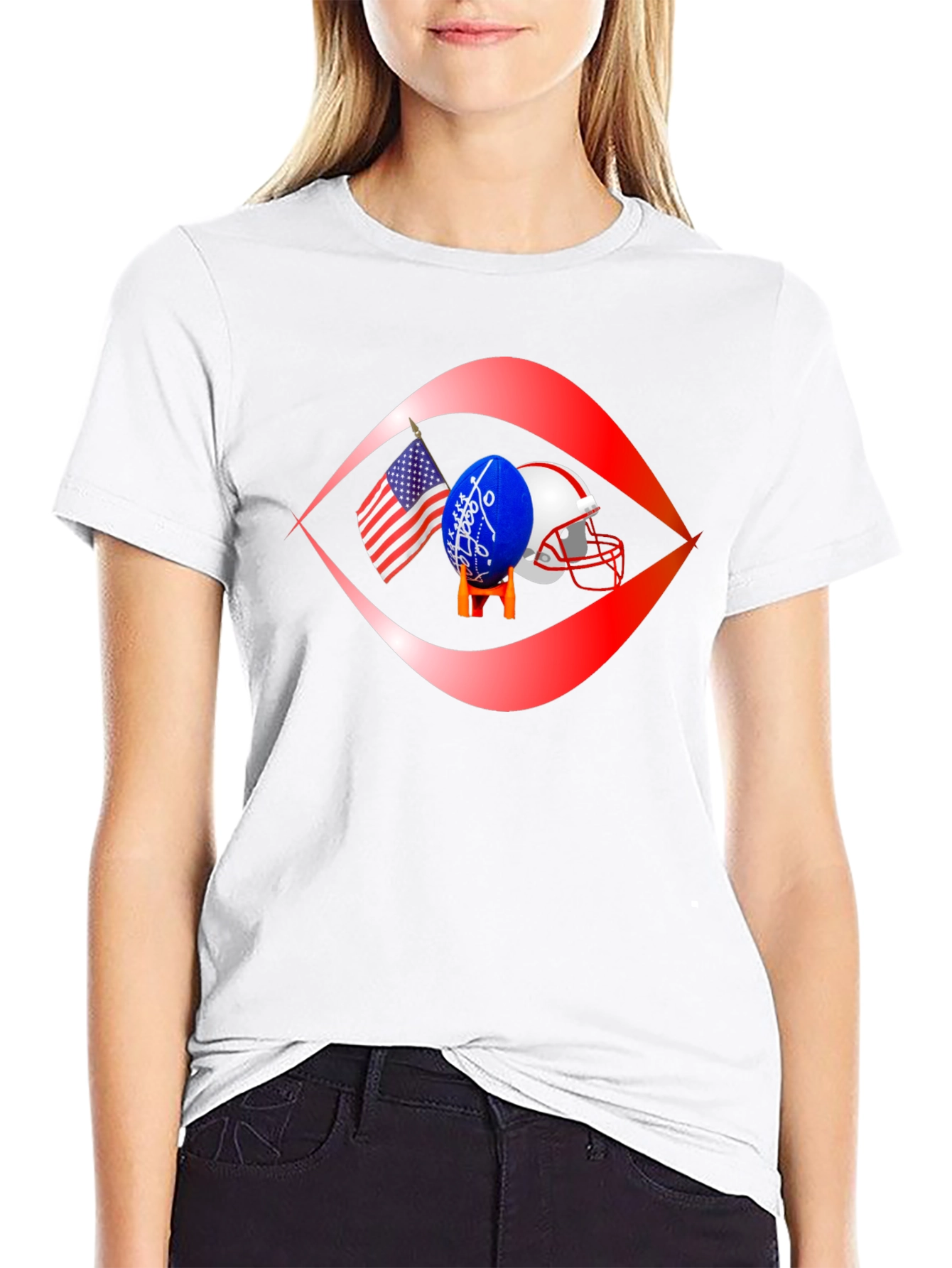 Patriotic Football Graphic T-Shirt