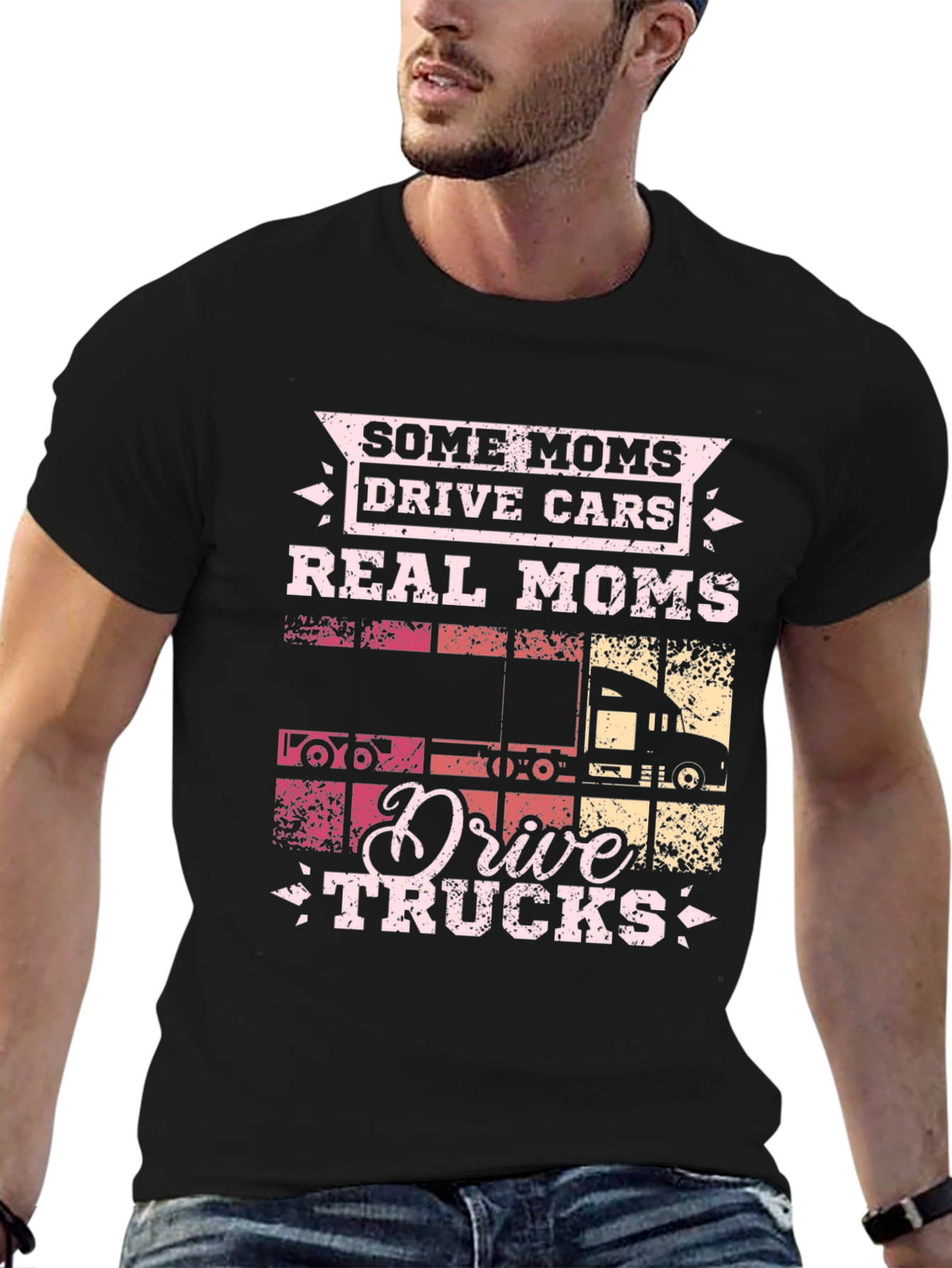 Real Moms Drive Trucks Graphic T-Shirt