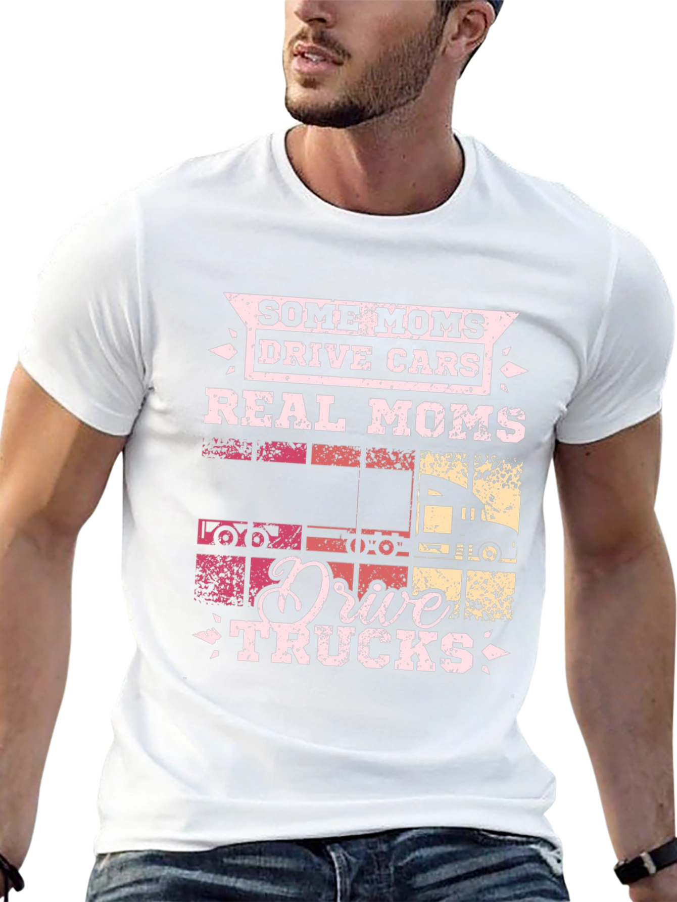 Real Moms Drive Trucks Graphic T-Shirt