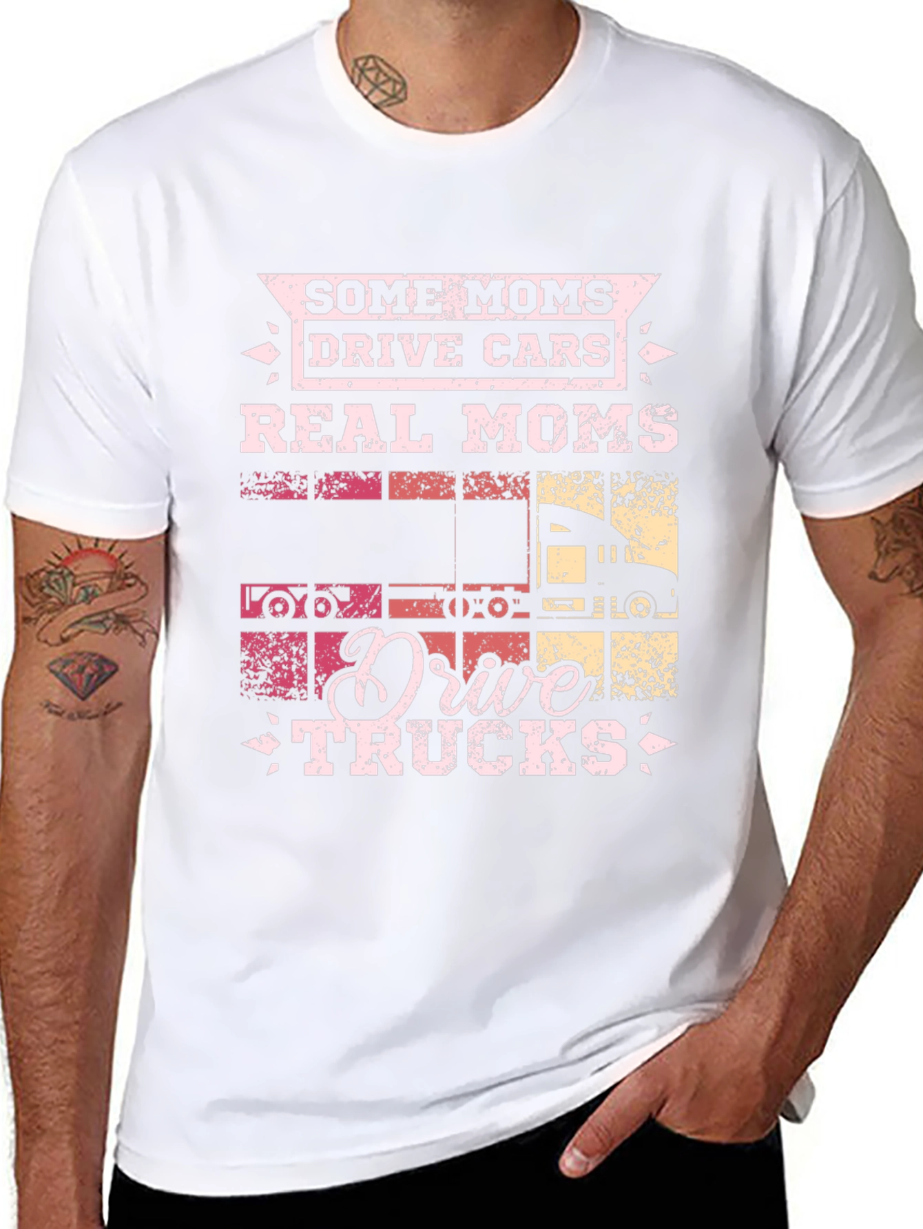 Real Moms Drive Trucks Graphic T-Shirt