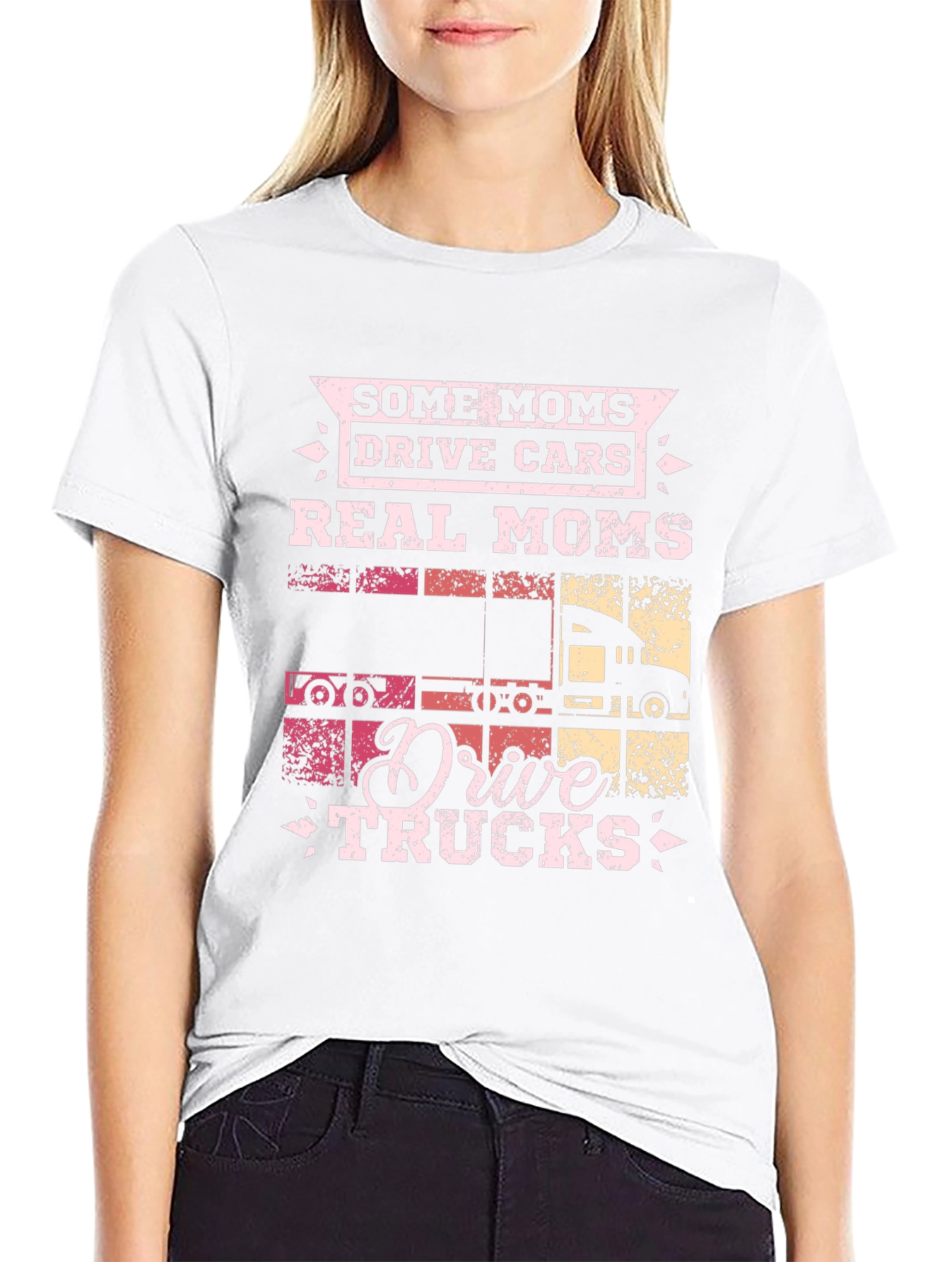 Real Moms Drive Trucks Graphic T-Shirt