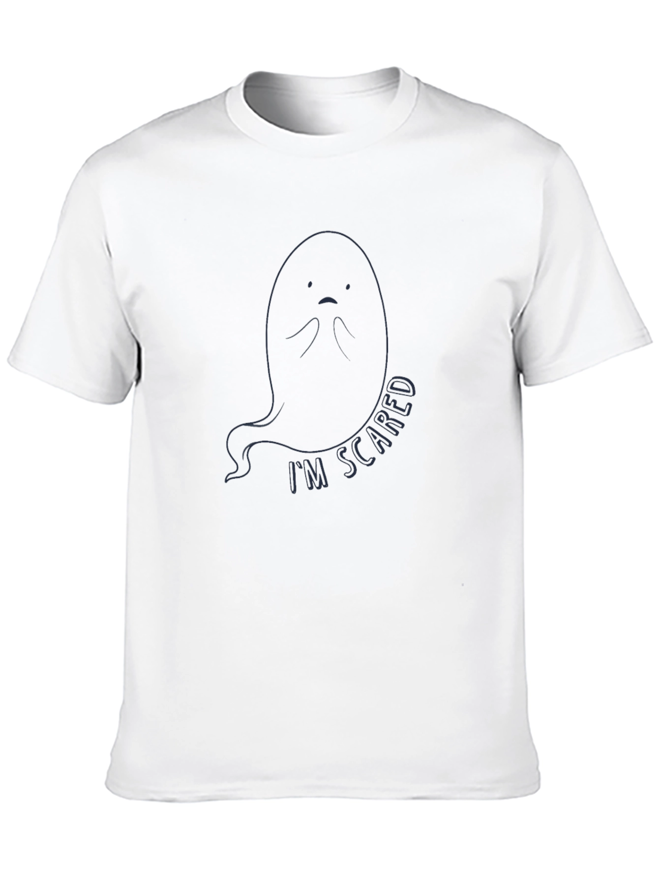 Scared Ghost Graphic Tee - Spooky Season T-Shirt