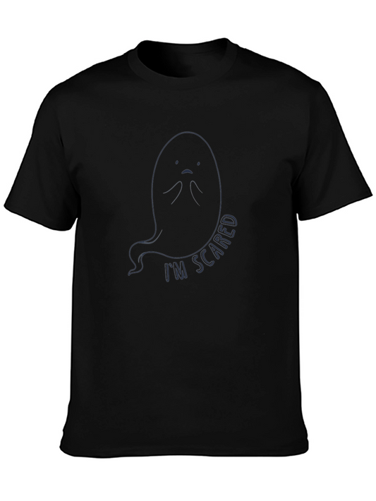 Scared Ghost Graphic Tee - Spooky Season T-Shirt
