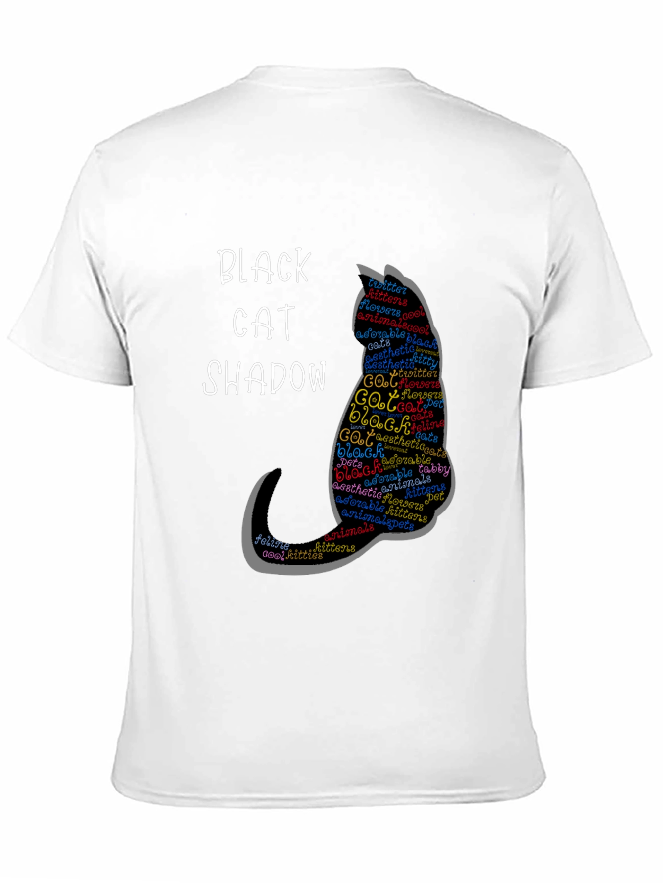 Black Cat Shadow Graphic T-Shirt