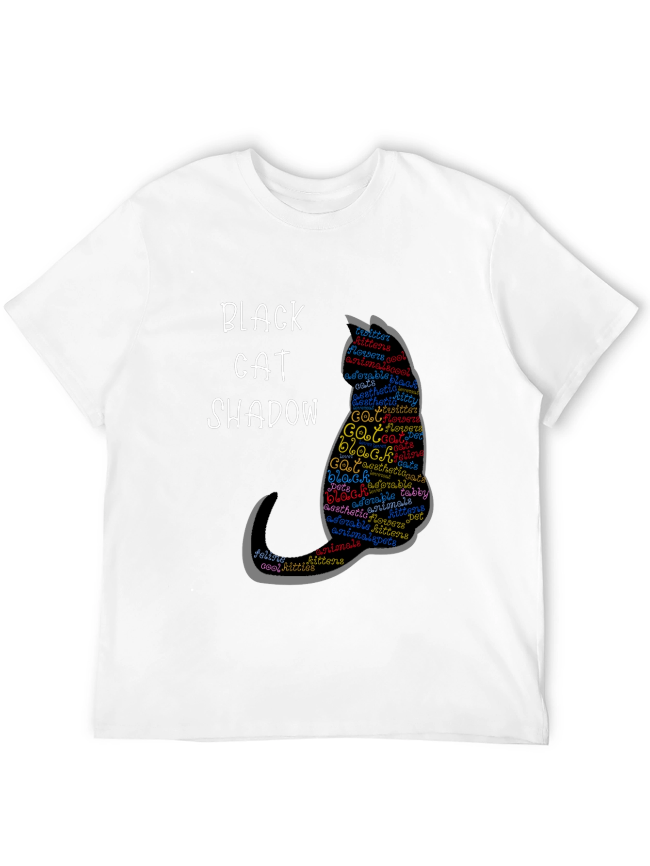 Black Cat Shadow Graphic T-Shirt