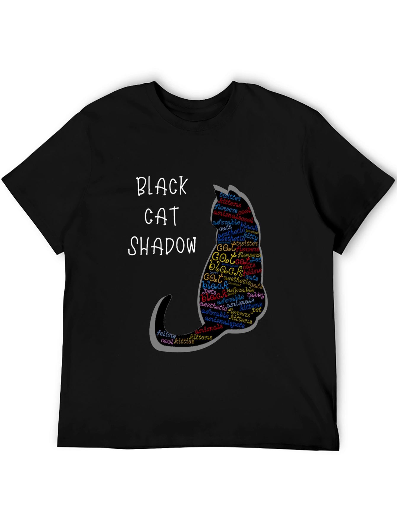 Black Cat Shadow Graphic T-Shirt