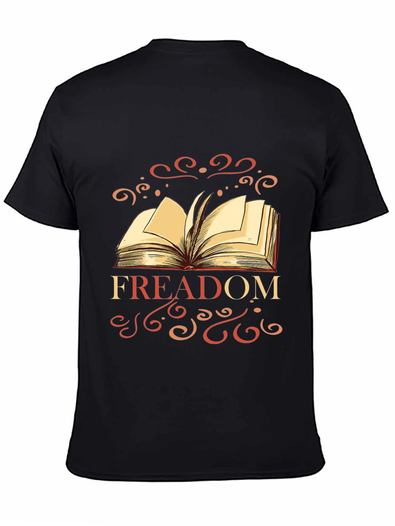 FREADOM Book Graphic Tee - Black Cotton Blend T-Shirt