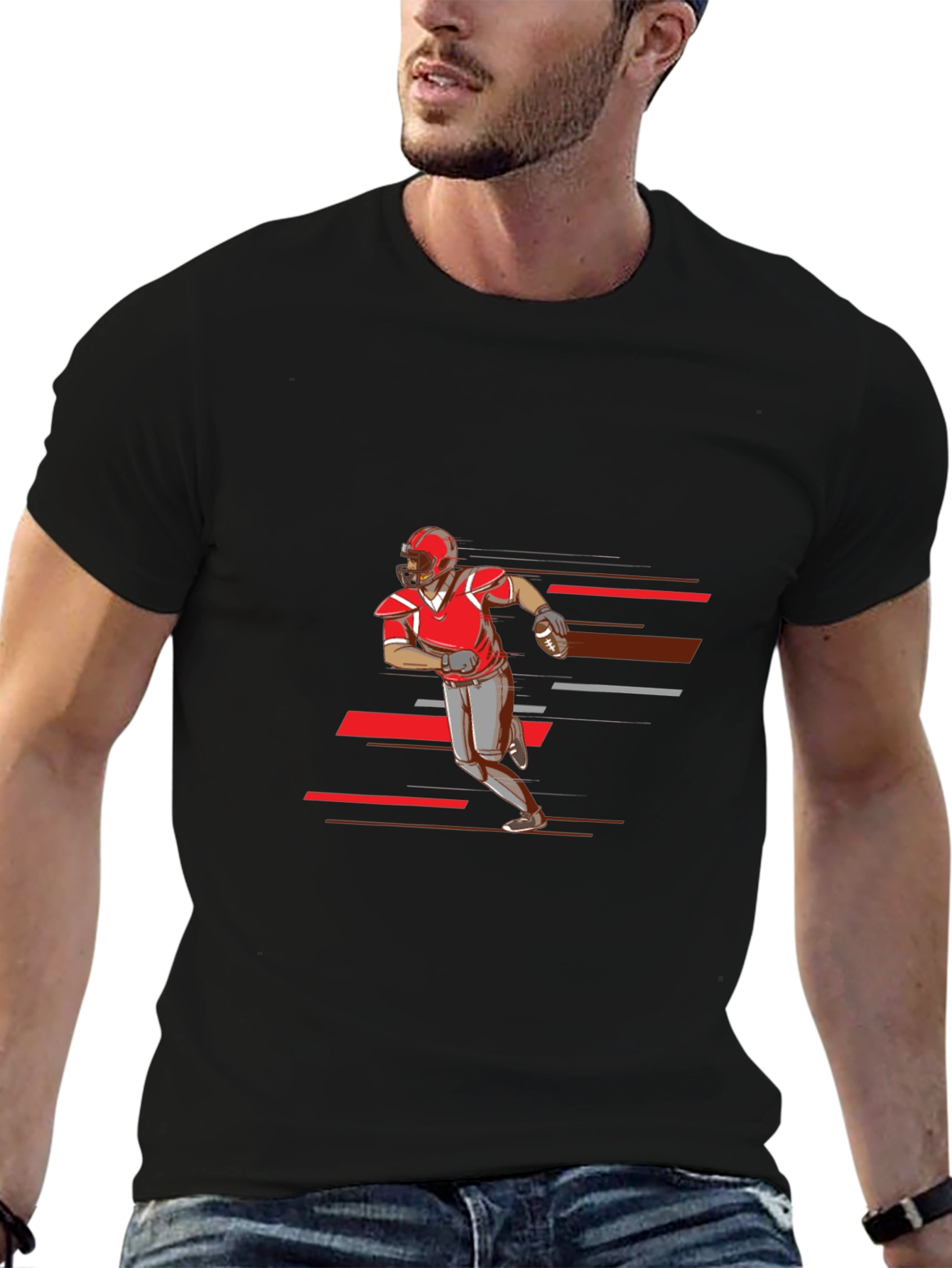 Football Player Graphic T-Shirt