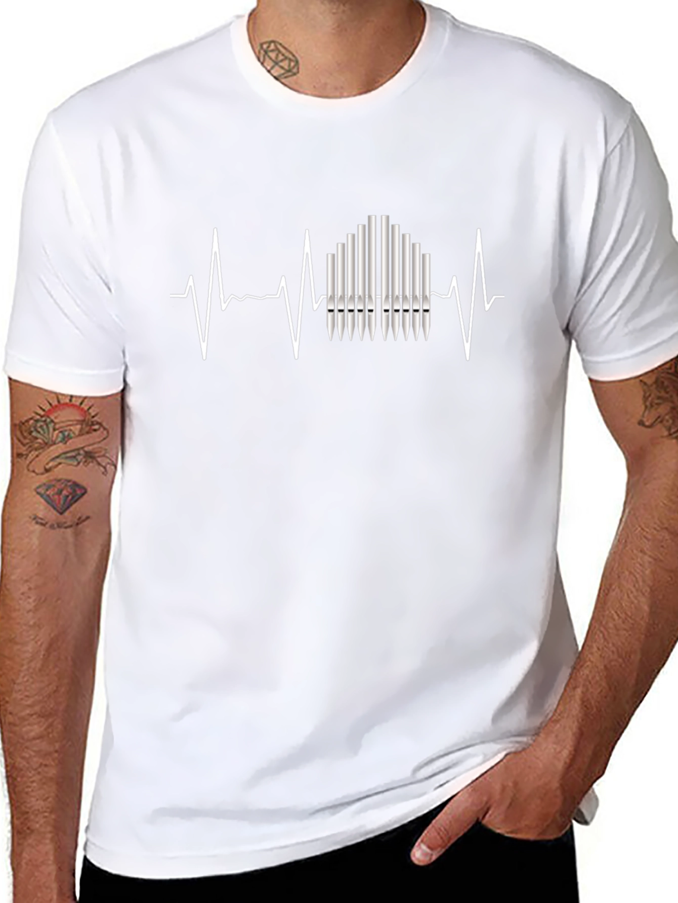 Organ Pipe Heartbeat T-Shirt - Musician Tee